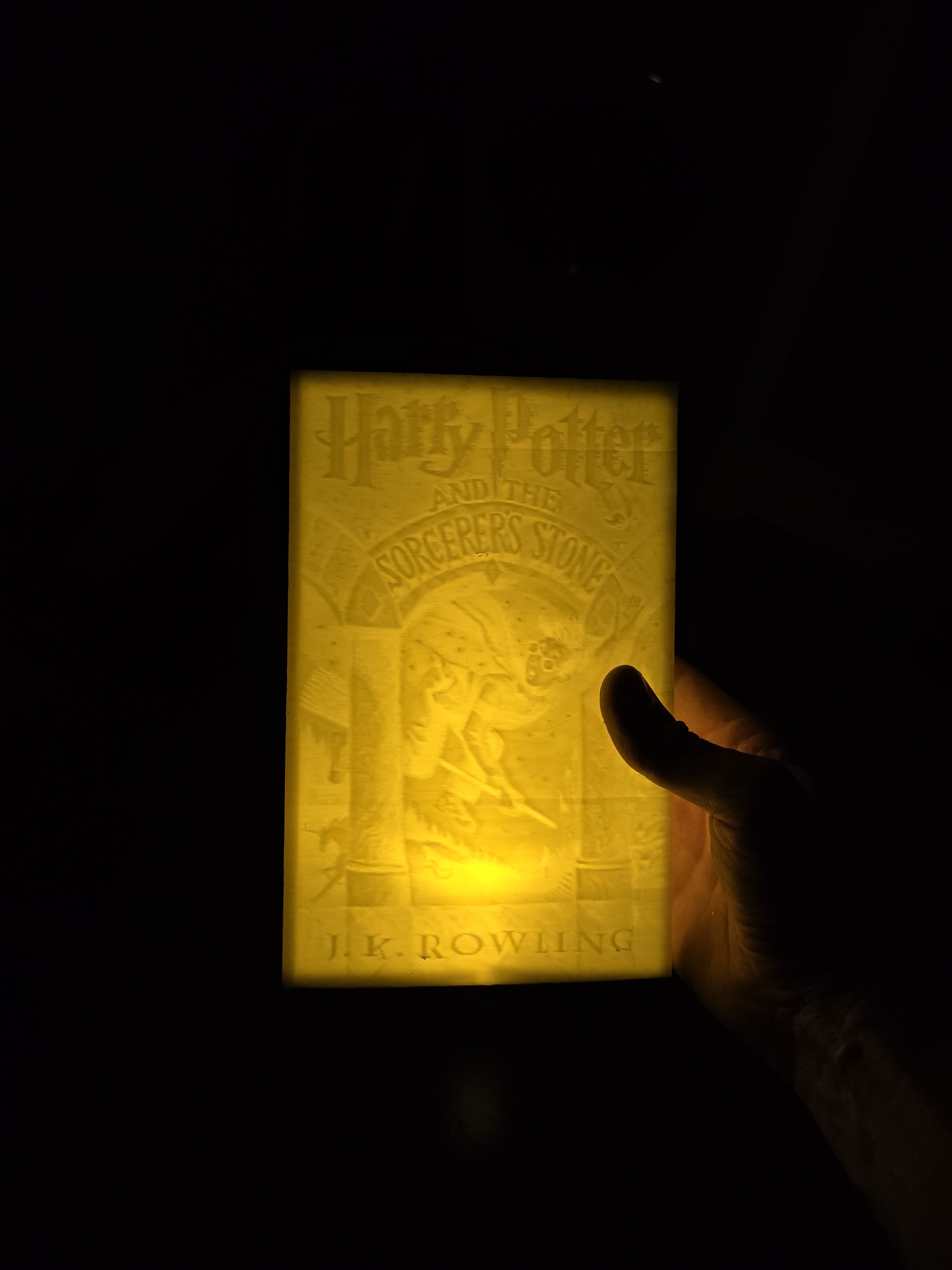 Harry Potter books - My, 3D печать, 3D printer, Needlework without process, Harry Potter, Lithopany, Lamp, Longpost