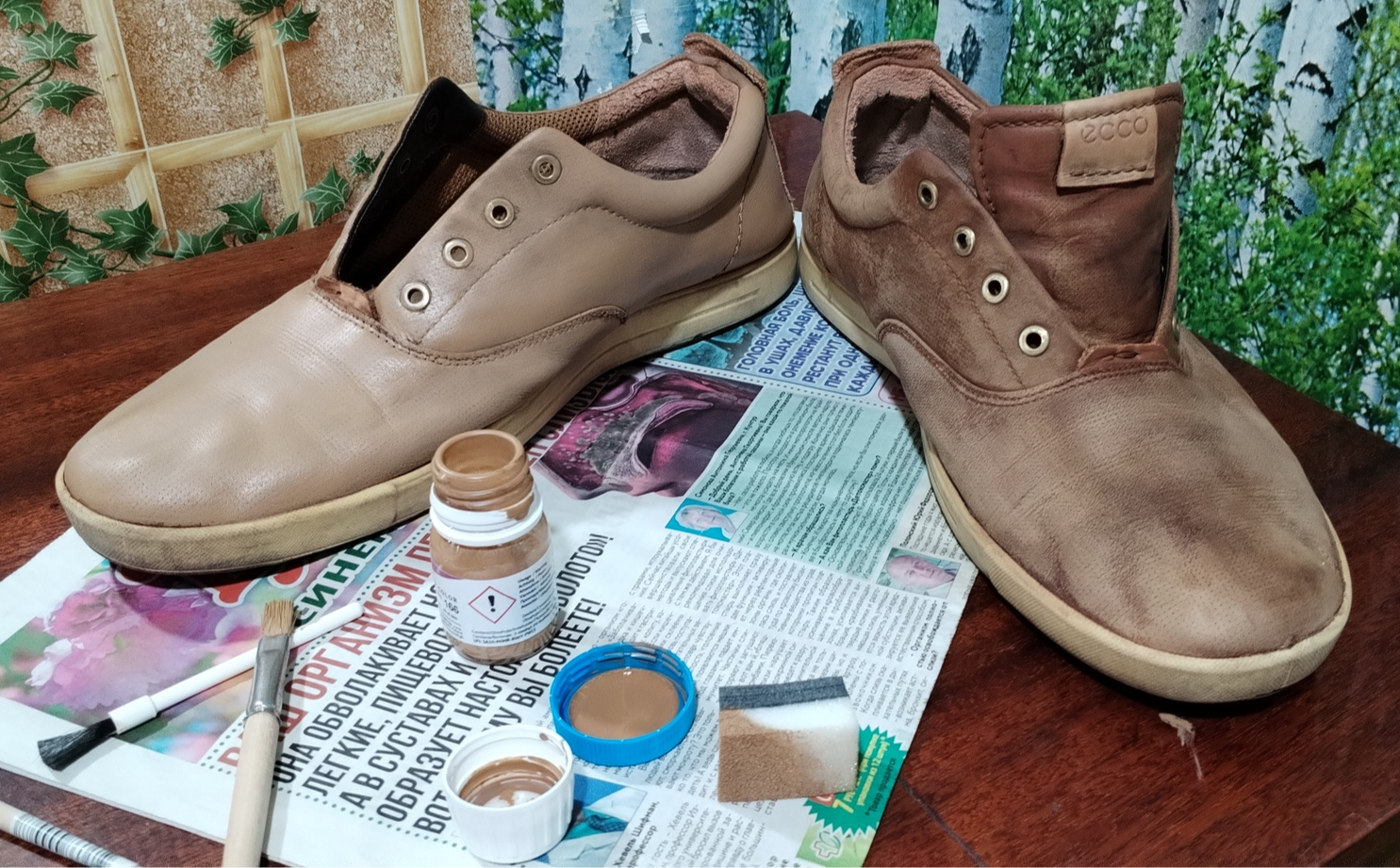 Paint it and wear it happily ever after! Cleaning and painting Ecco - My, Shoes, Coloration, Friday tag is mine, Longpost