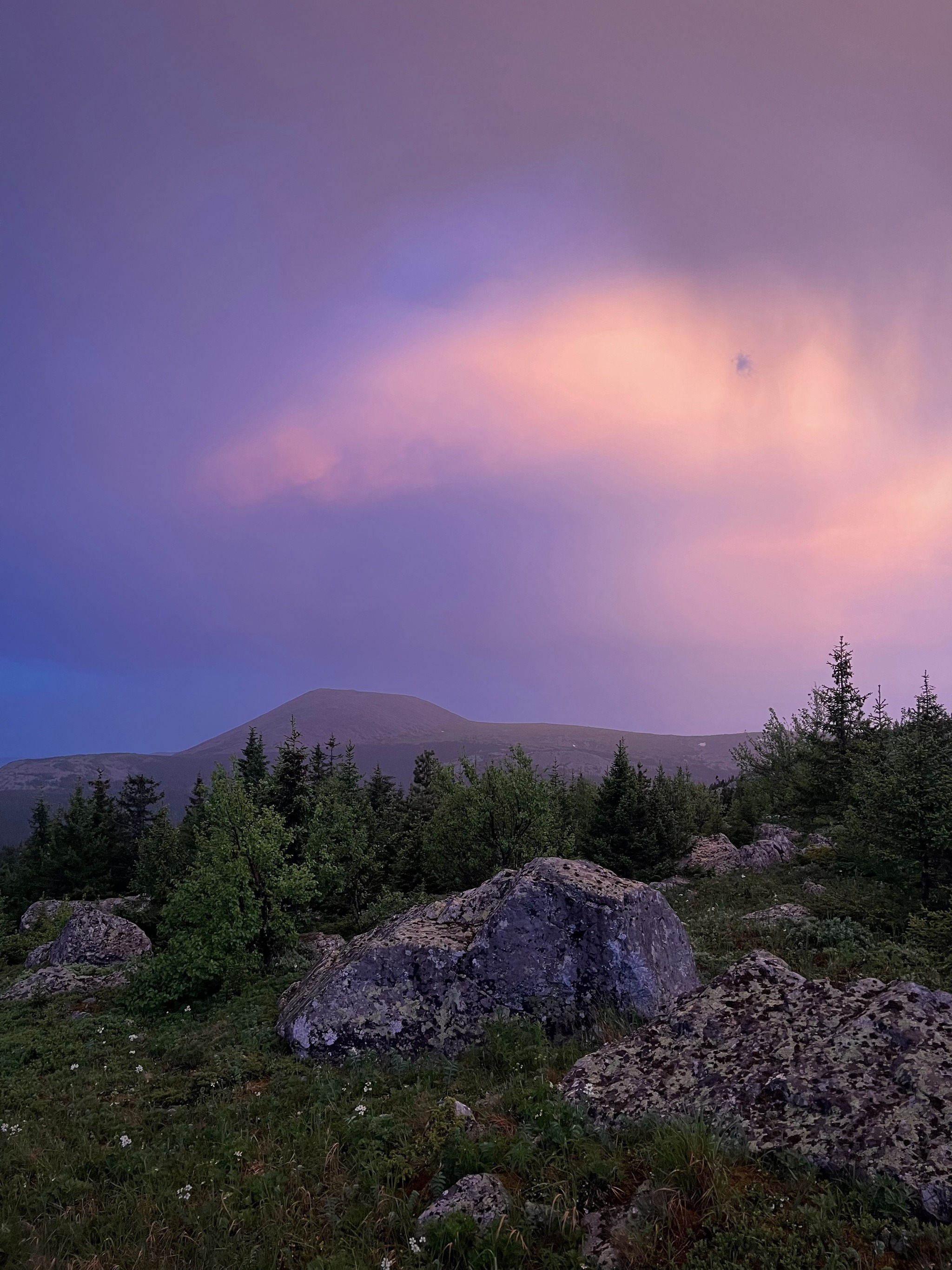 Have you seen the sunset in a thunderstorm? - My, Travel across Russia, Southern Urals, Ural mountains, The photo, Sunset, Sunrises and sunsets, Mountain tourism, Hike, The rocks, Longpost