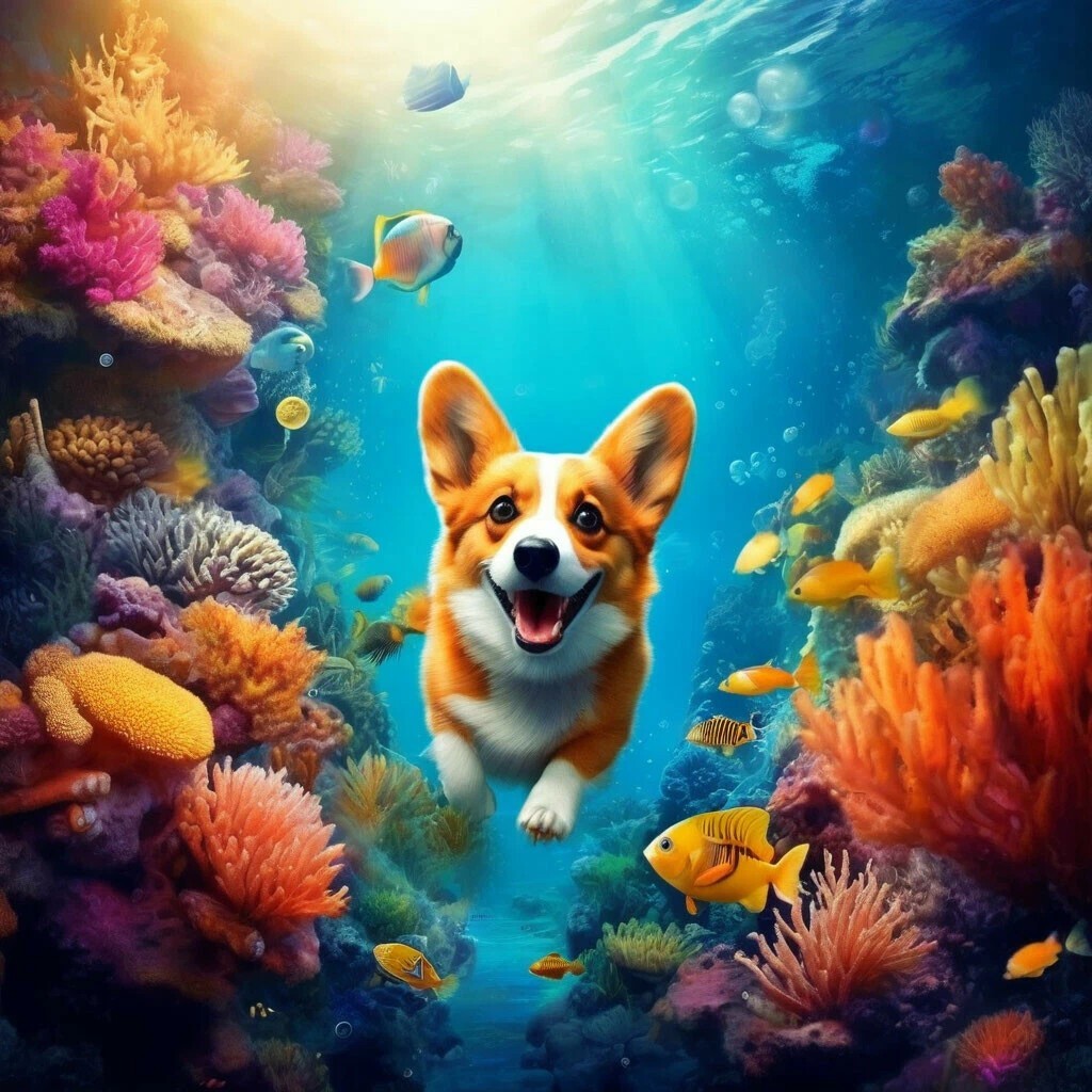 Sea biscuits post - My, Corgi, Dog, Drawing, Images, Artificial Intelligence, Longpost