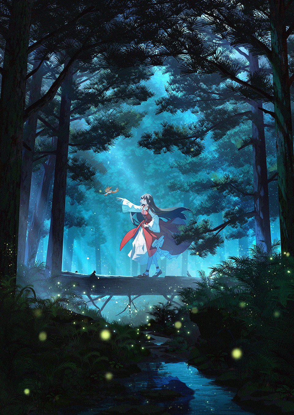 Ручей - Touhou, Houraisan Kaguya, Anime Art, Game Art, Аниме, Игры