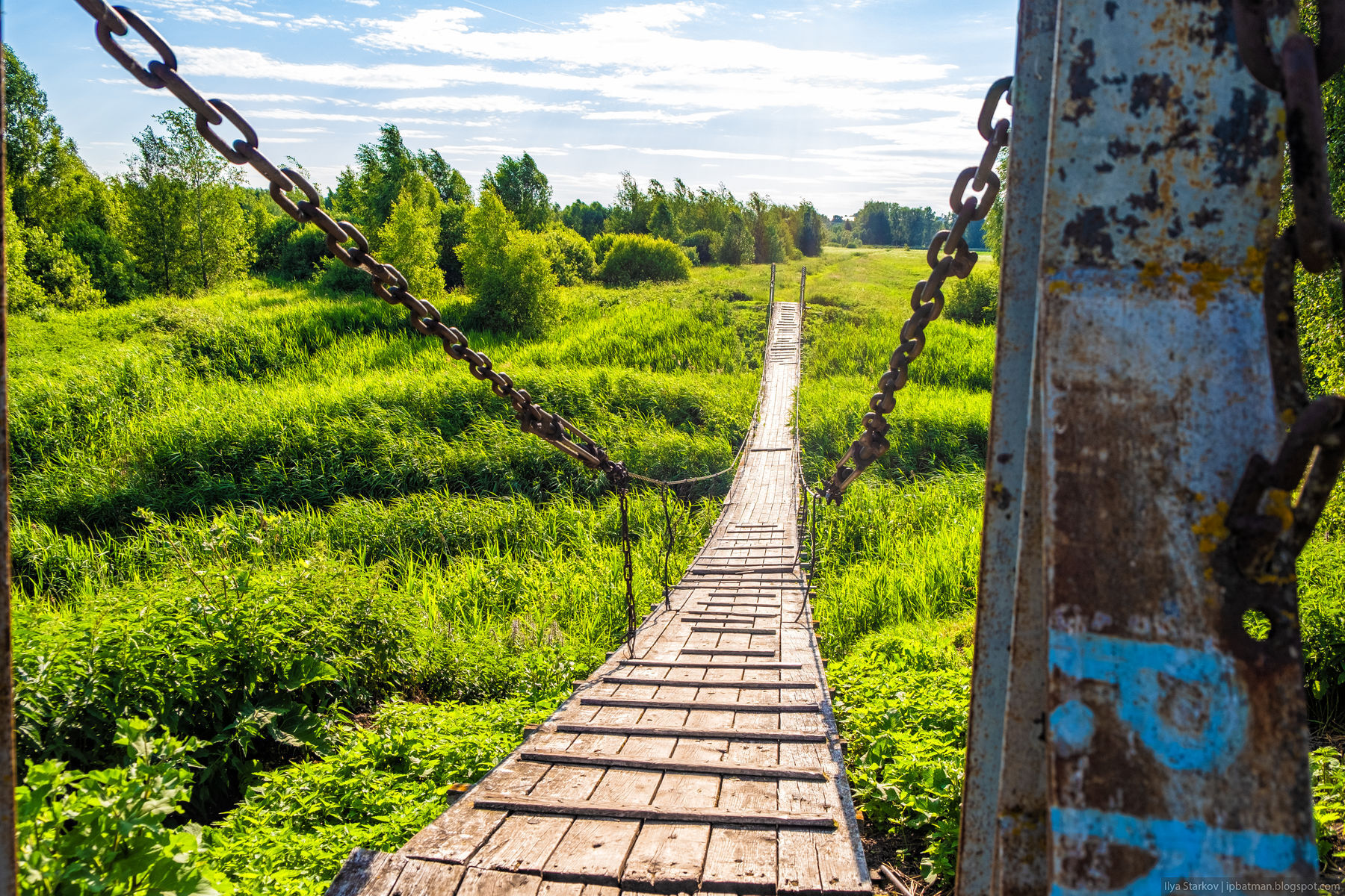 Suspension bridge over the false river - My, Nizhny Novgorod Region, The photo, Suspension bridge, Bridge, Village, Village, Summer, Provinces, Longpost