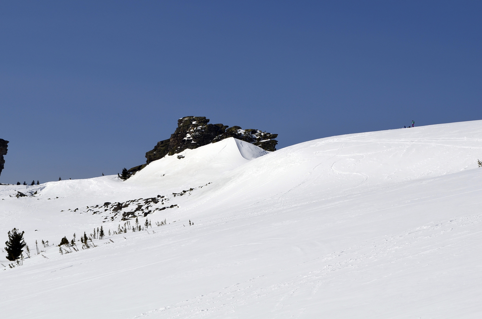 Mountain landscape - My, The photo, Landscape, Winter, Snow, Tourism, Sheregesh, The mountains