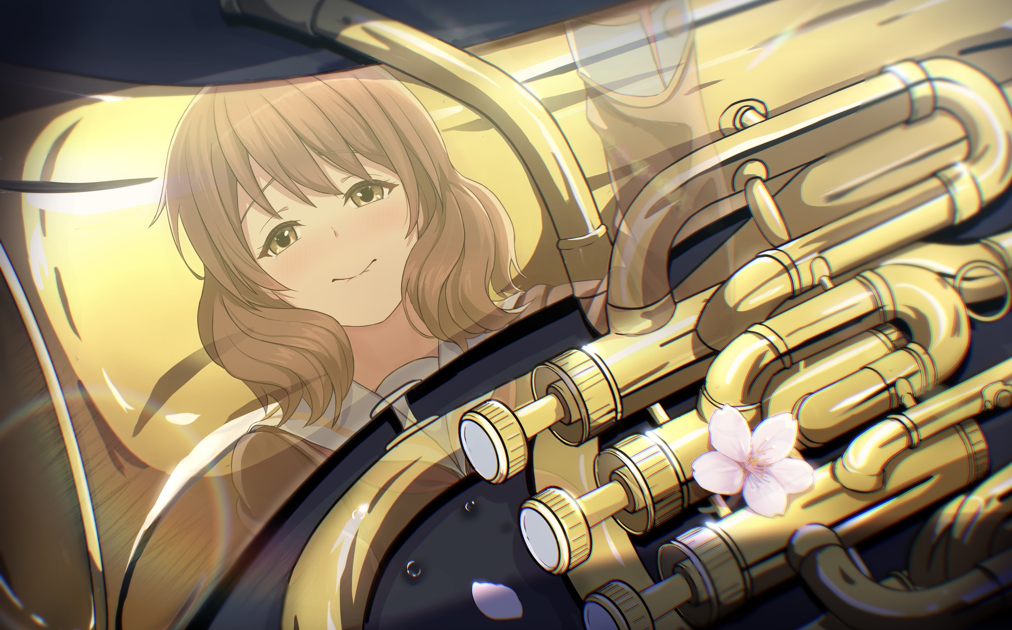 Euphonium - Anime, Anime art, Hibike! Euphonium, Kumiko oumae, Reflection, Musical instruments