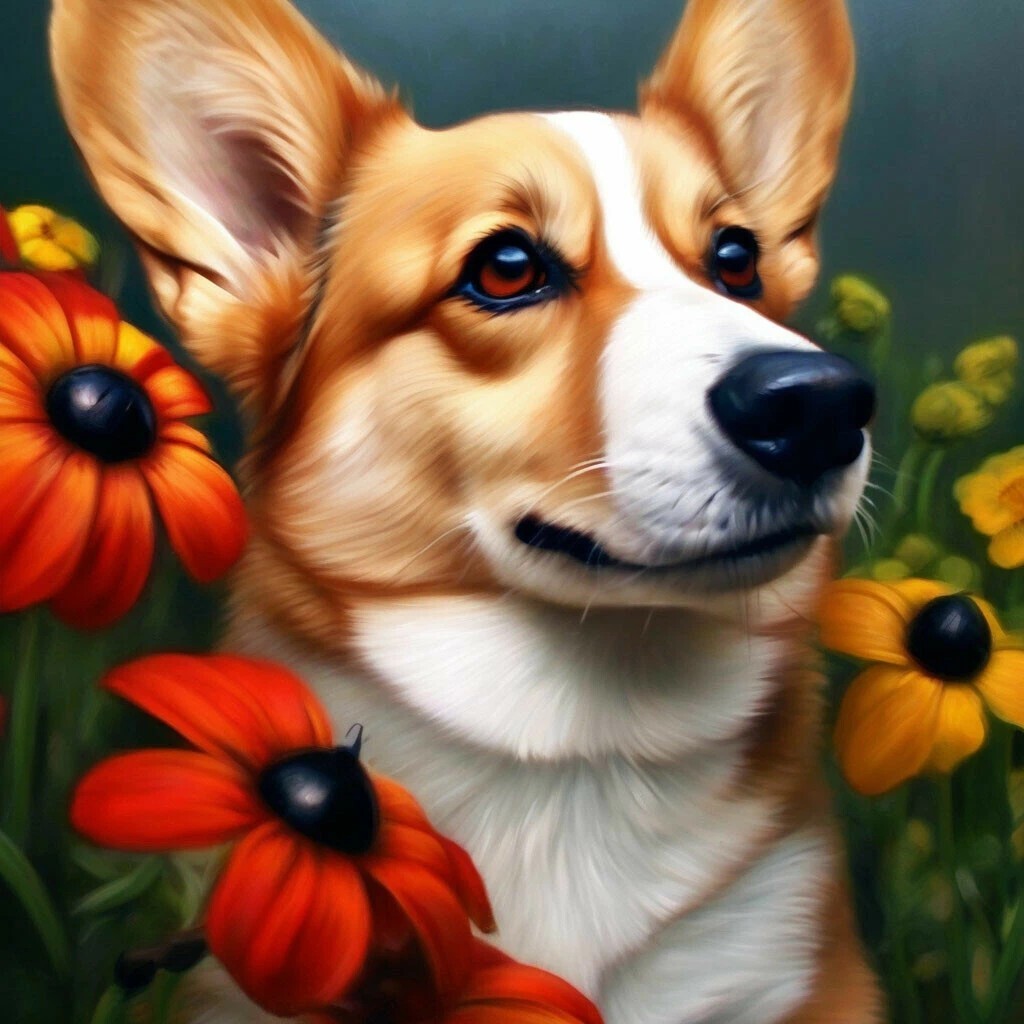 Corgi: A breed of cute dogs and energetic runners - My, Corgi, Dog, Artificial Intelligence, Drawing, Longpost