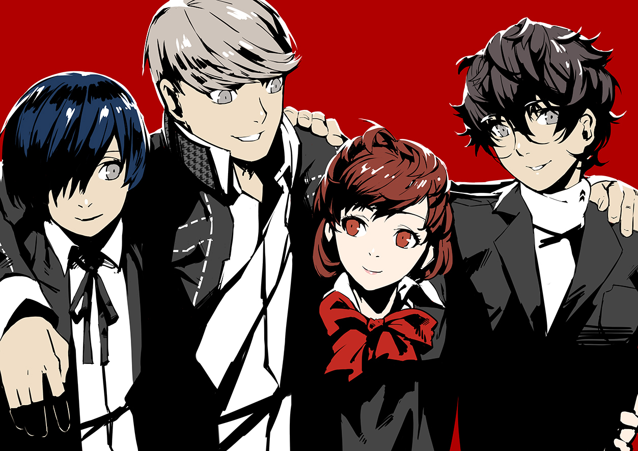 Protagonists - Club3, Art, Anime, Anime art, Persona, Persona 3, Persona 4, Persona 5, Game art, Games, Longpost