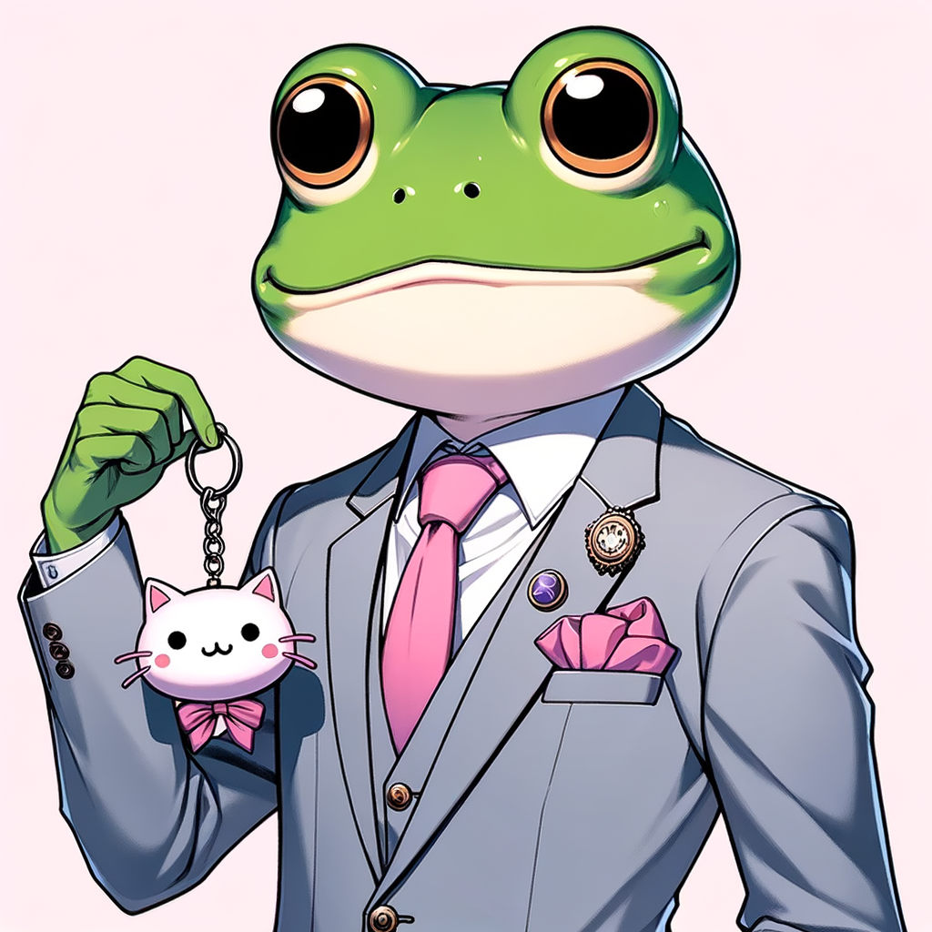 Toads and their keychains, dudes - My, Art, Anime, Anime art, Memes, Neural network art, Toad, Frogs, Wednesday, It Is Wednesday My Dudes, Original character, Keychain, Office, Costume, Office plankton, Dall-e, Longpost