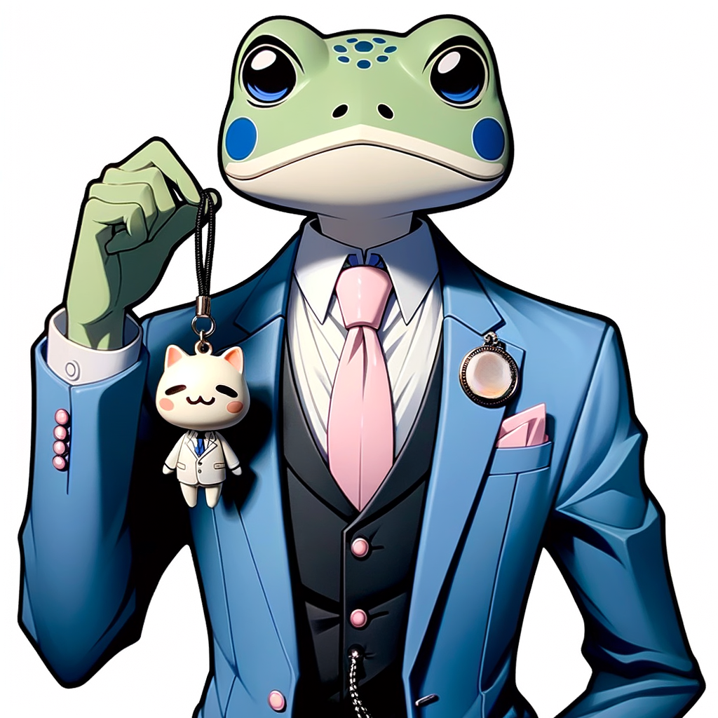 Toads and their keychains, dudes - My, Art, Anime, Anime art, Memes, Neural network art, Toad, Frogs, Wednesday, It Is Wednesday My Dudes, Original character, Keychain, Office, Costume, Office plankton, Dall-e, Longpost