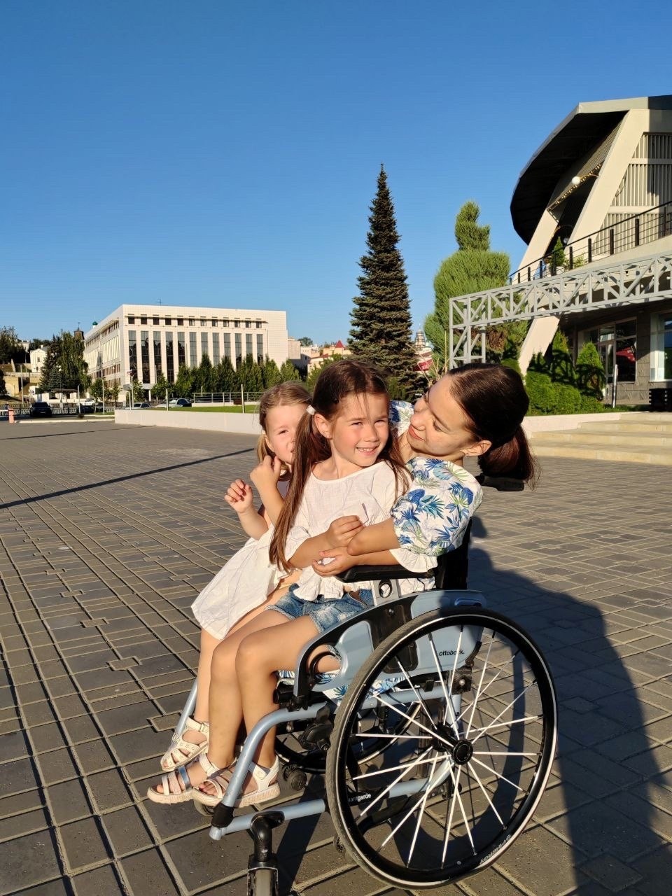 We all went together to the play “Cheburashka Show” - My, Parents and children, Children, Parents, Daughter, Motherhood, Play, Disabled person, Wheelchair Disabled, Summer, Mum, Longpost