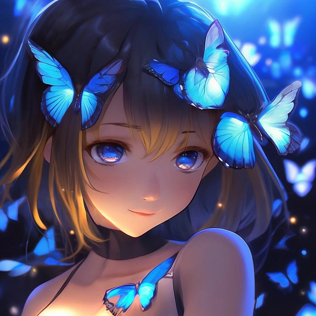 Anime art - My, Neural network art, Art, Anime art, Butterfly, Longpost