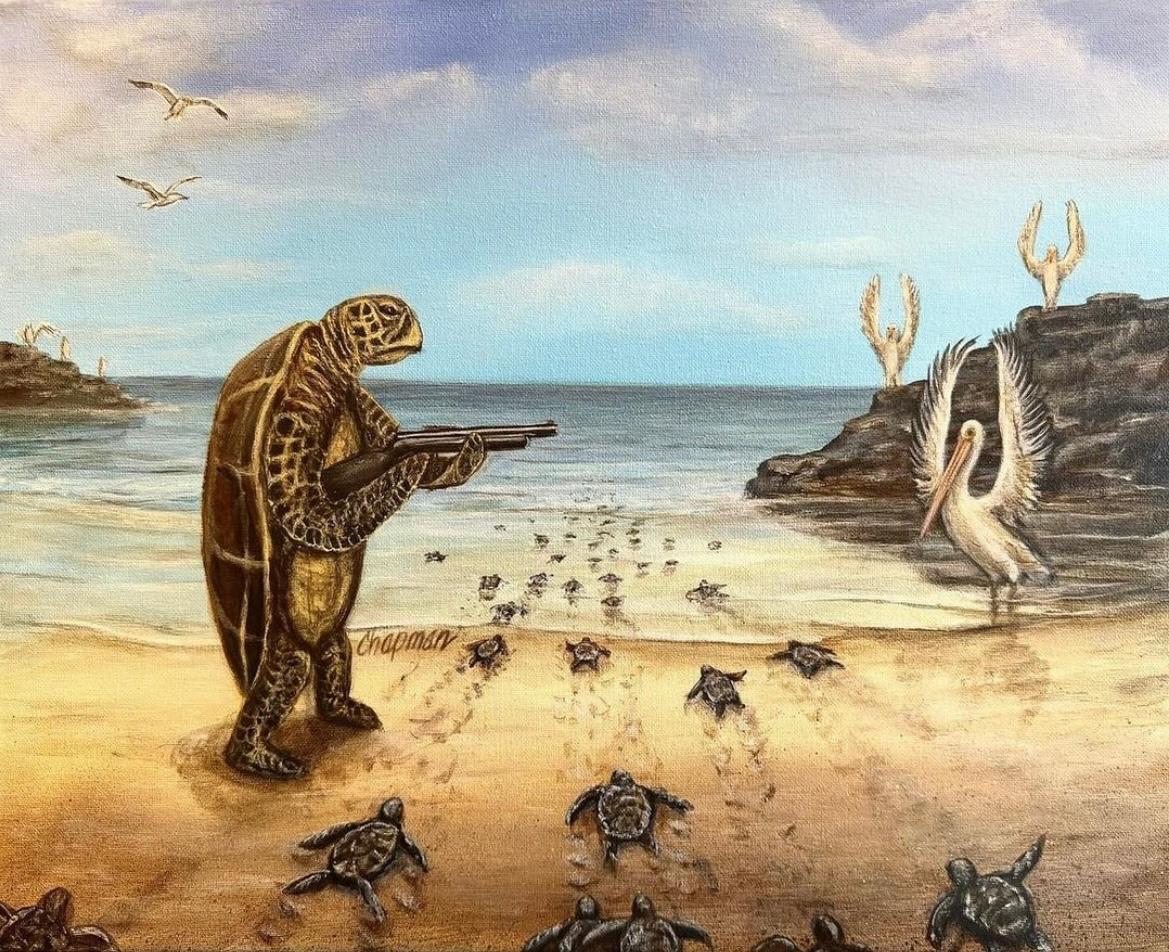 Caring for offspring - Images, Animals, Humor, Turtle, Weapon