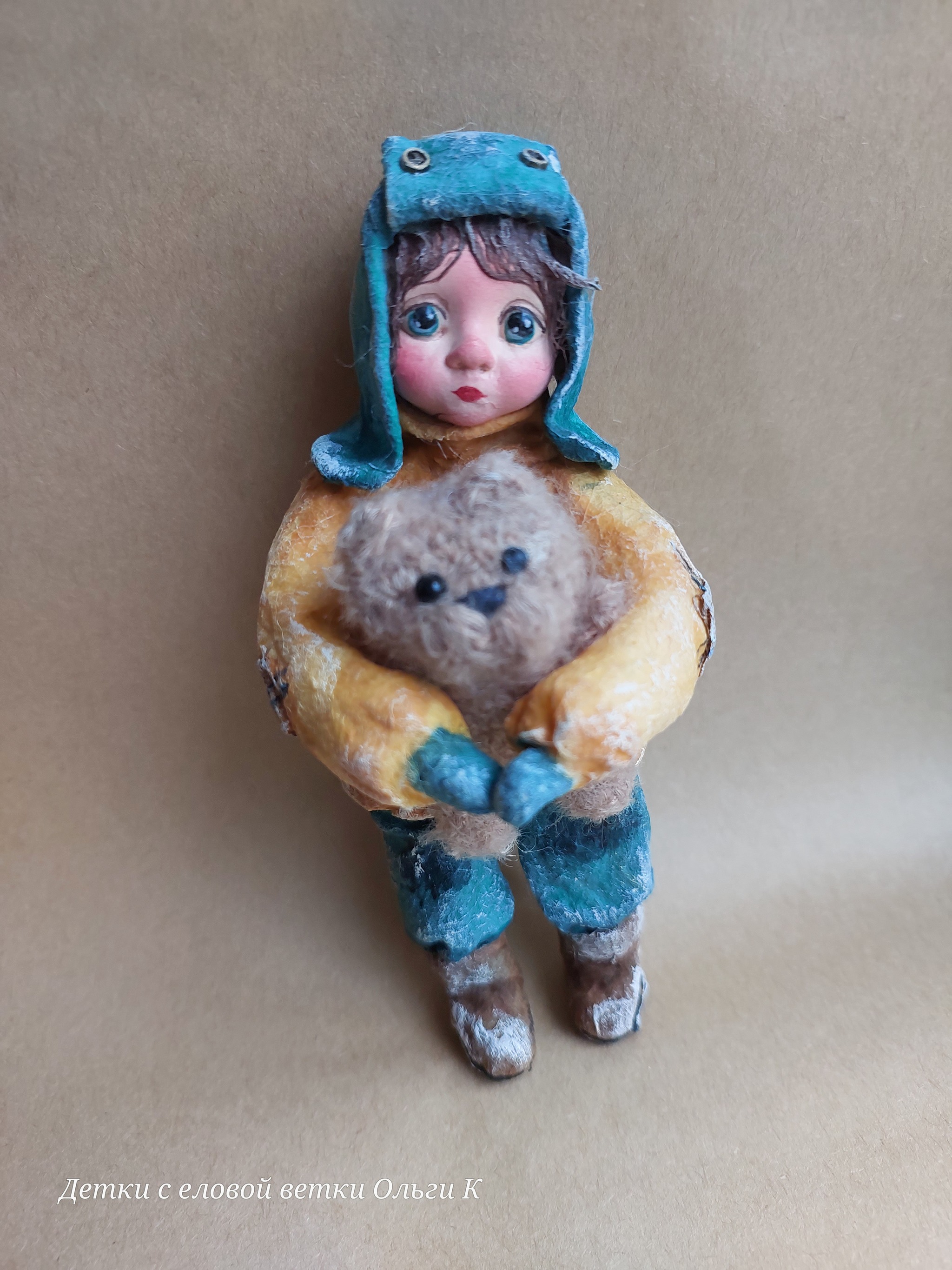 Petka and Push the Bear - My, Author's toy, Toys, Christmas decorations, Needlework without process