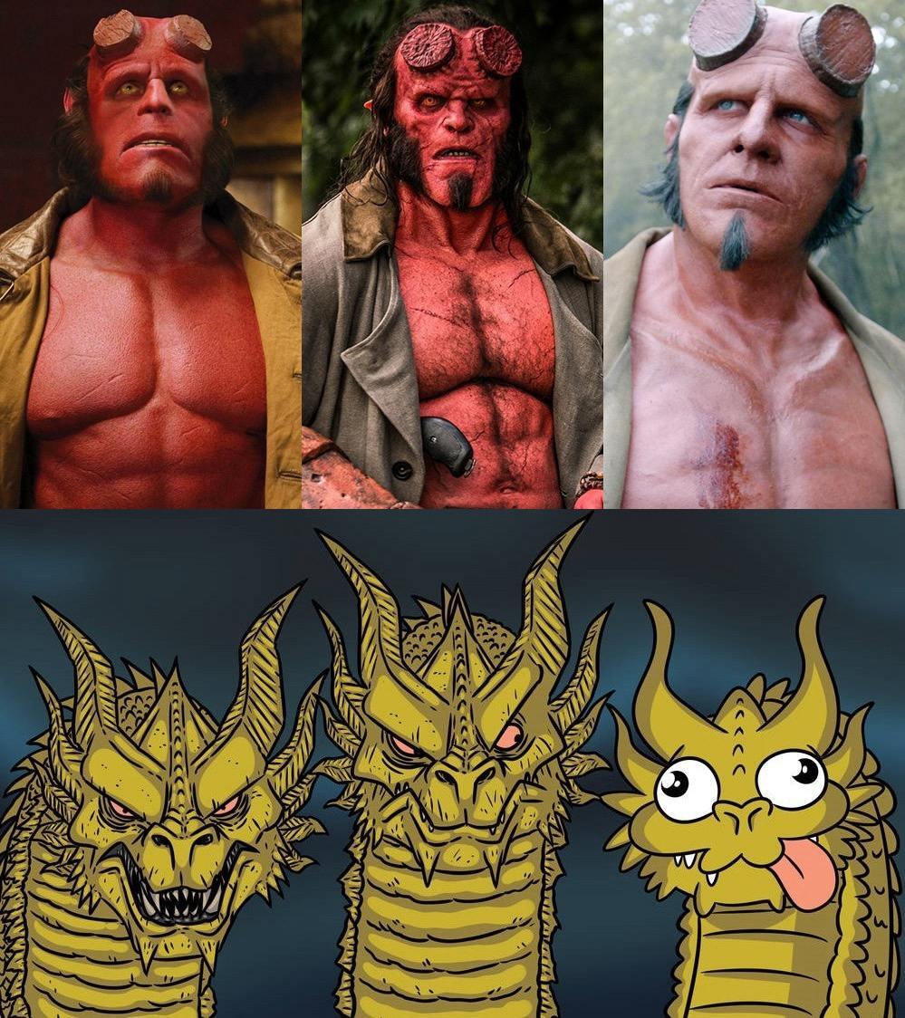 Filmmakers have become so lazy that they can’t even do the actor’s makeup properly. - Humor, Hellboy, Actors and actresses, Makeup