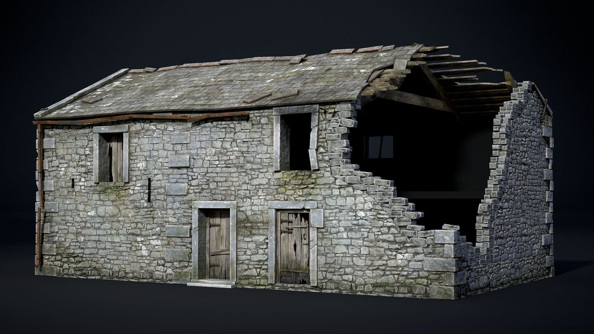 Made a 3D model of the stables - My, Blender, 3D, 3D modeling, Video, Soundless, Longpost