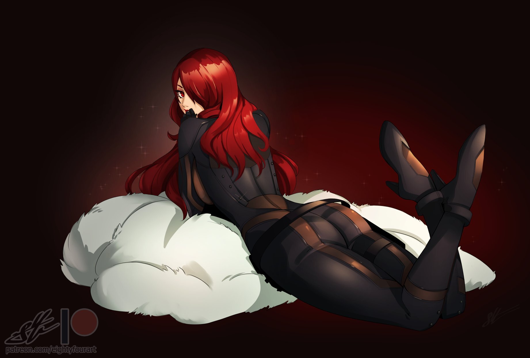 Continuation of the post “More Mitsuru!” - Art, Anime, Anime art, Persona, Persona 3, Mitsuru Kirijo, Eightyfourart, Reply to post, Longpost