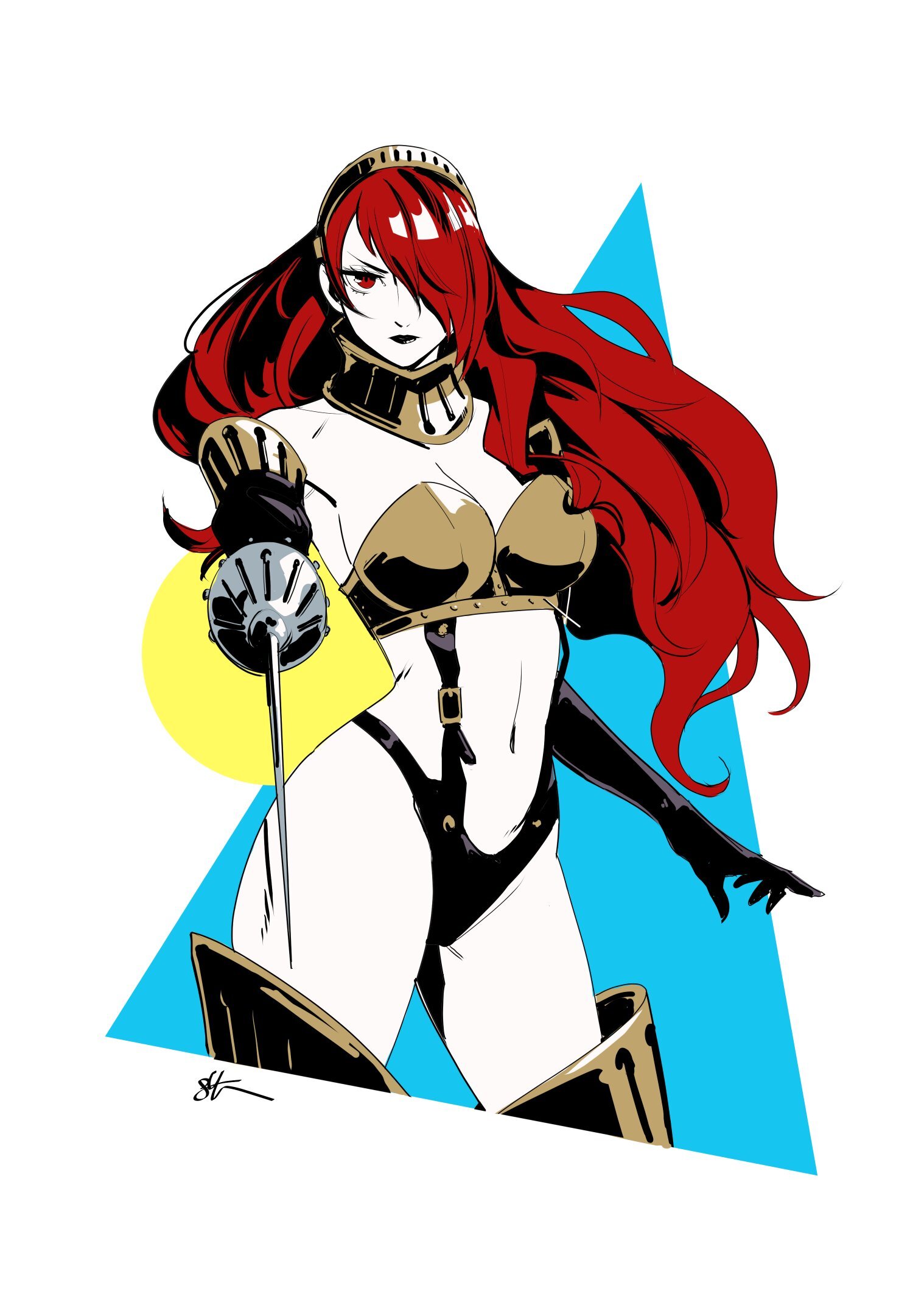 Continuation of the post “More Mitsuru!” - Art, Anime, Anime art, Persona, Persona 3, Mitsuru Kirijo, Eightyfourart, Reply to post, Longpost