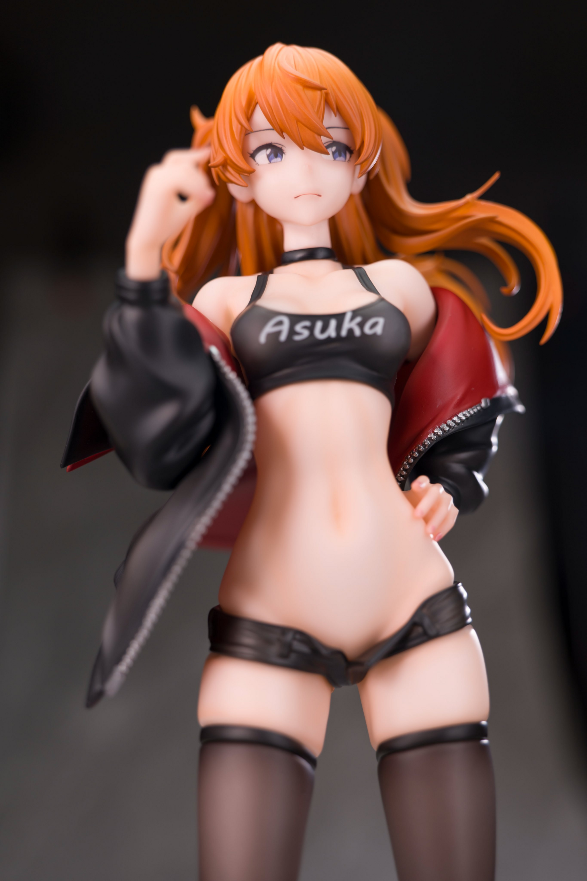 Micro shorts - Anime, Boobs, Figurines, Booty, Choker, Stomach, Navel, Stockings, Shorts, Asuka langley, Evangelion, Longpost