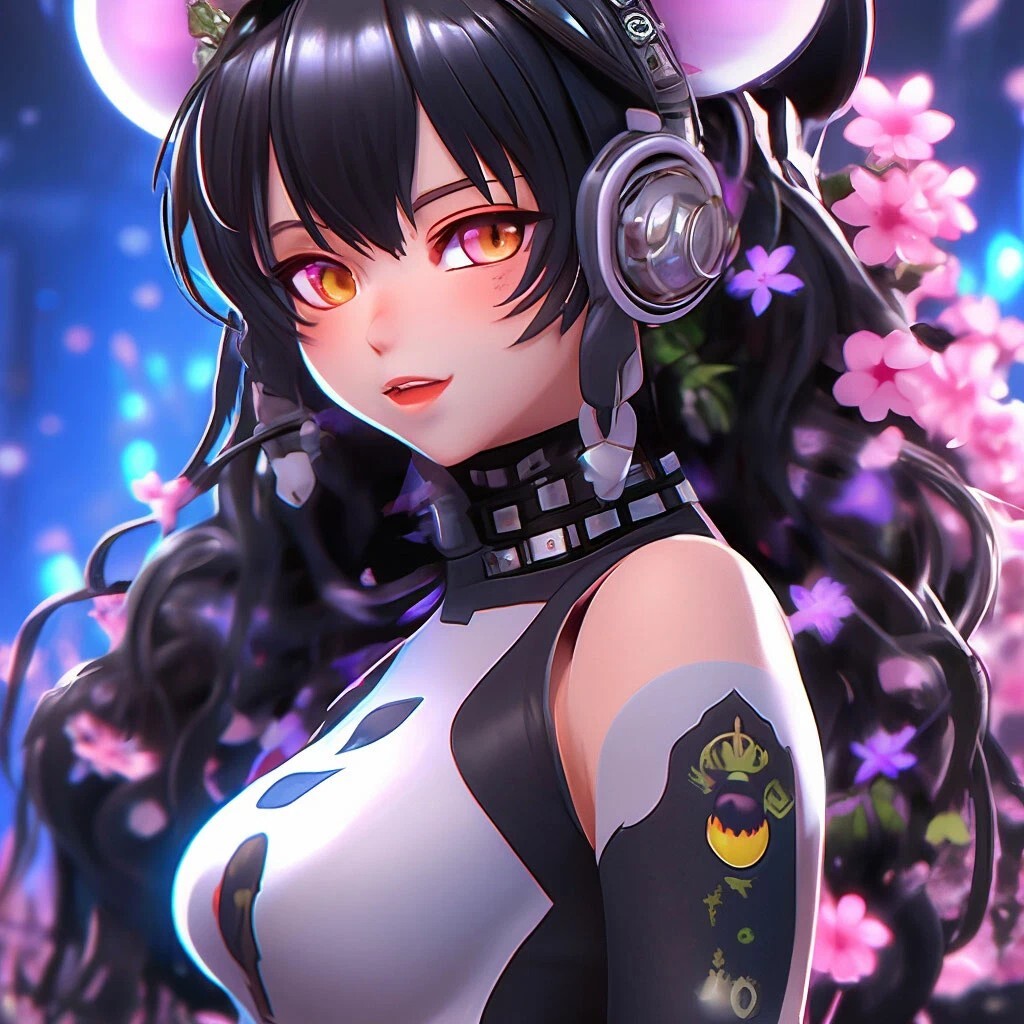 Anime art: ~Panda Girl~ - My, Neural network art, Art, Girls, Panda Girl, Anime art, Longpost