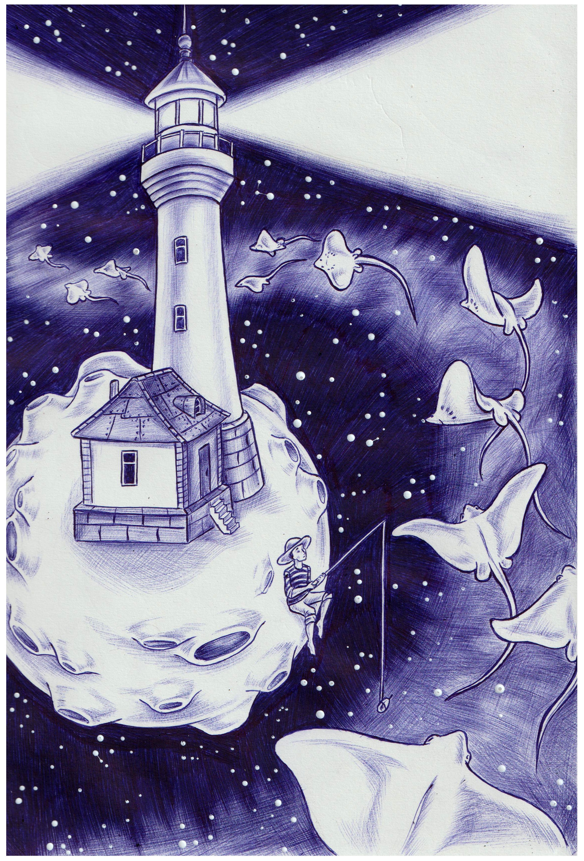 Lighthouse - My, Pen drawing, Graphics, Traditional art, Lighthouse