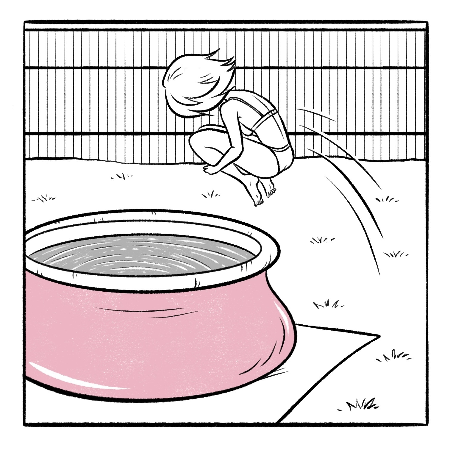 Heat - My, Author's comic, Comics, Heat, Summer, Work days, Swimming pool, Dacha, Longpost