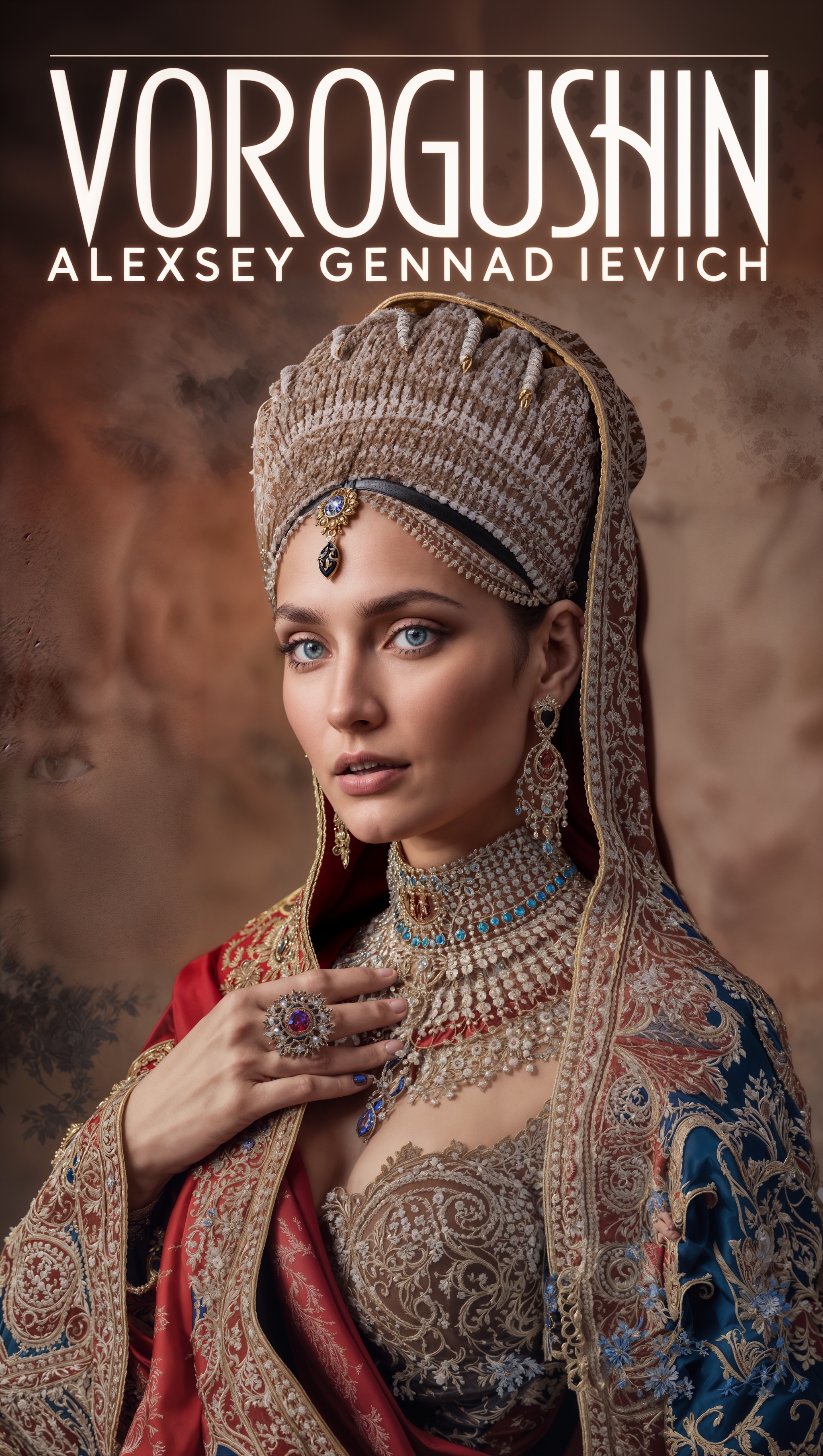 Ai-artist: Vorogushin Alexey Gennadievich. Beautiful girl in ethnic jewelry. Neuroartist - My, Digital, Нейронные сети, Neural network art, Artist, Phone wallpaper, Art, Desktop wallpaper, 2D, Dall-e, Computer graphics, Art, Midjourney, Modern Art, The photo, Digital drawing, Girls, Stable diffusion