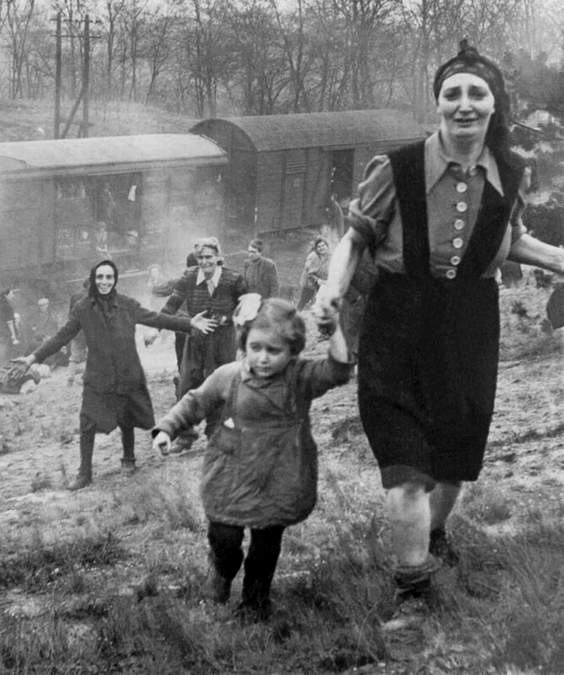 Survivors - The Second World War, The photo, Historical photo, Old photo, Concentration camp inmates, Concentration camp, A train, USA, Germany, Liberation, The rescue