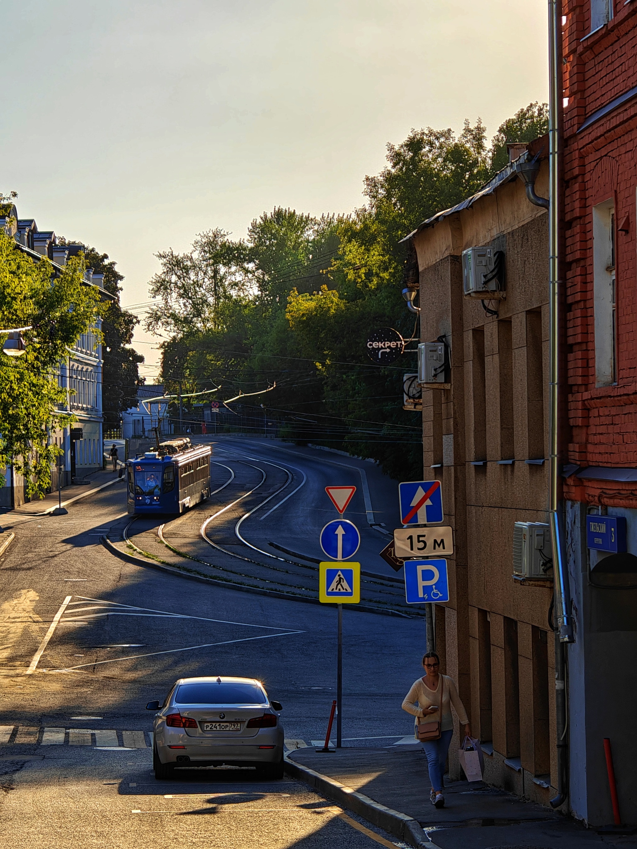 Cozy streets - My, Mobile photography, Golden hour, Tram, Street photography, City walk