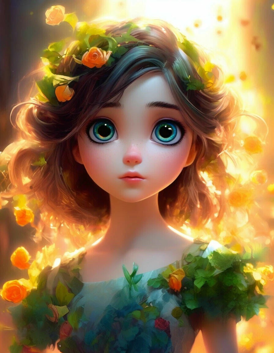 Anime art - My, Anime art, Flowers, Neural network art, Art, Girls, Longpost