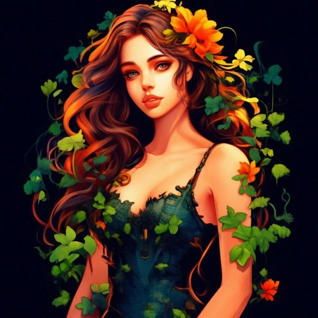 Anime art - My, Anime art, Flowers, Neural network art, Art, Girls, Longpost