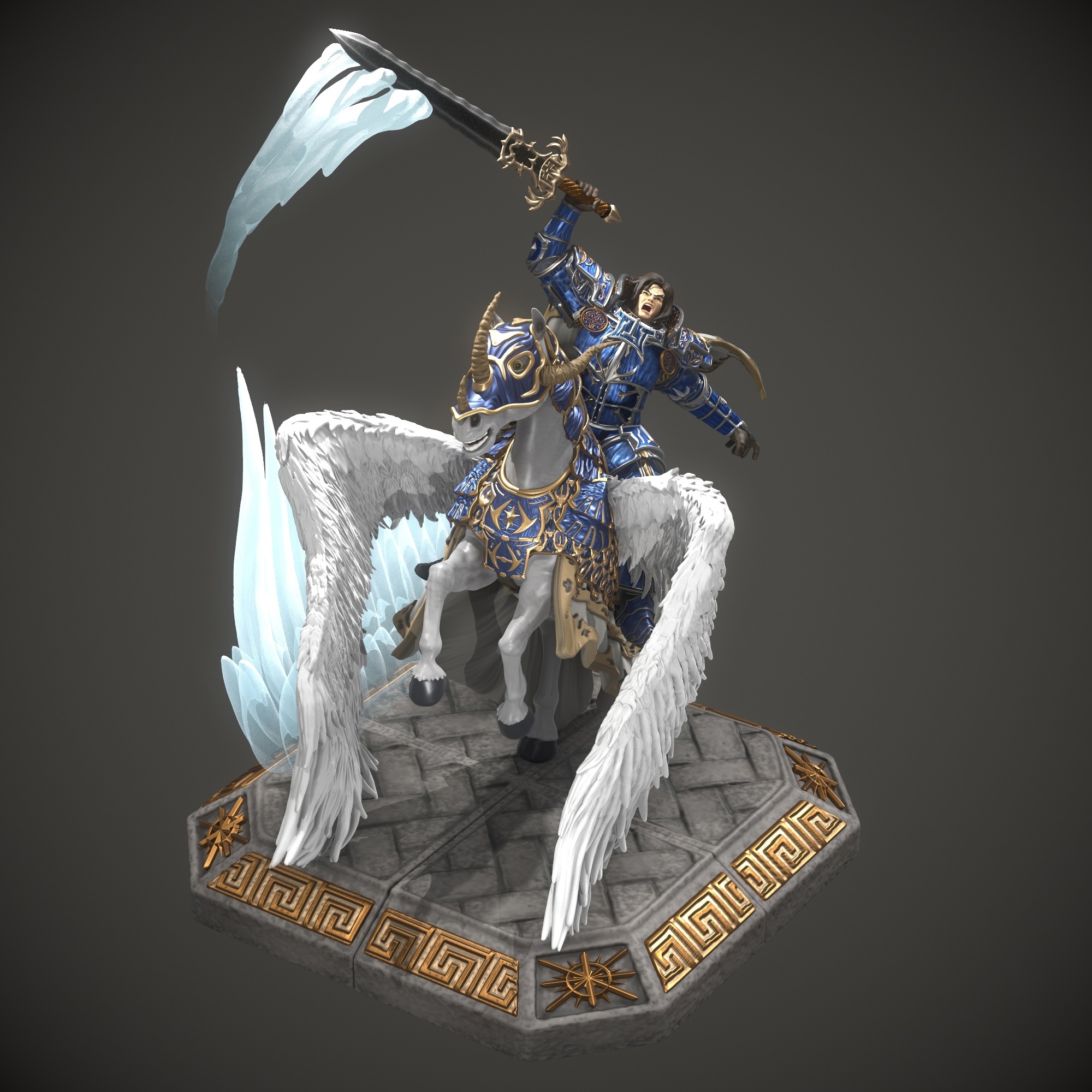 Pegasus Knight from Disciples II, 3D model by Cybear Miniatures - Disciples 2, 3D modeling, 3D, VKontakte (link), Longpost