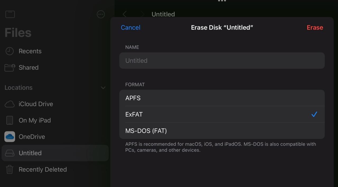 In iOS 18 and iPadOS 18, Apple introduced the ability to format drives - Apple, iOS