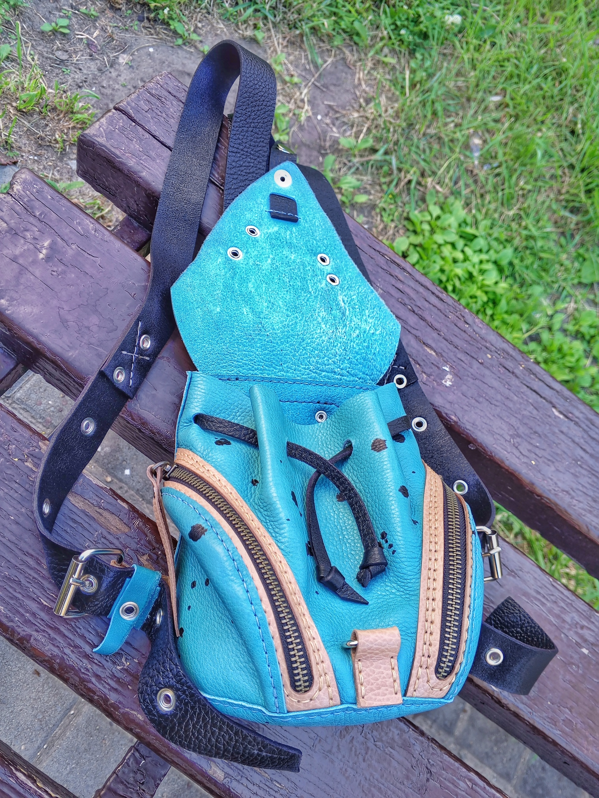 Backpack and more #68 - My, Handmade, Needlework without process, Leather products, Natural leather, Accessories, Backpack, Notebook, Sewing, Wallet, Hobby, Leather, Работа мечты, Longpost