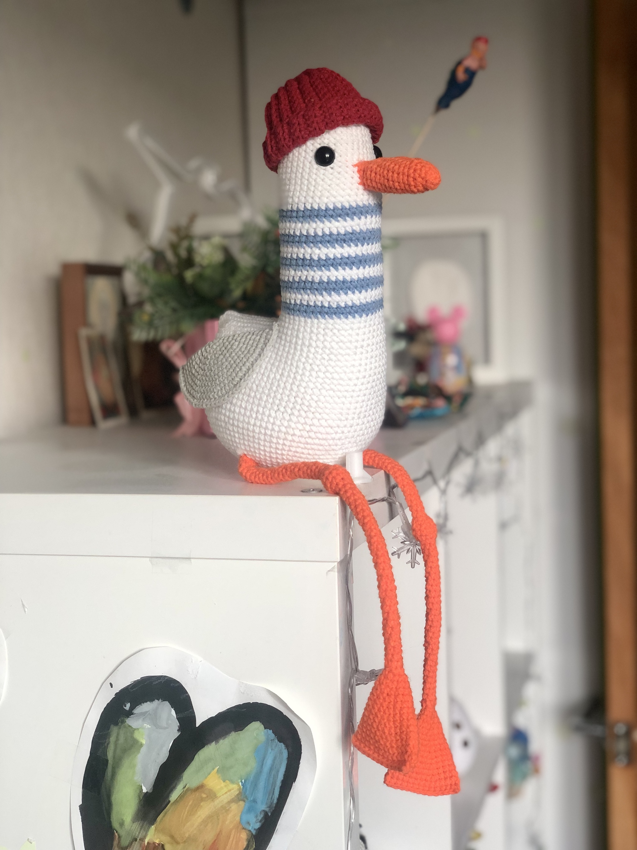 Seagull crochet - My, Amigurumi, Knitting, Crochet, Needlework without process, Longpost