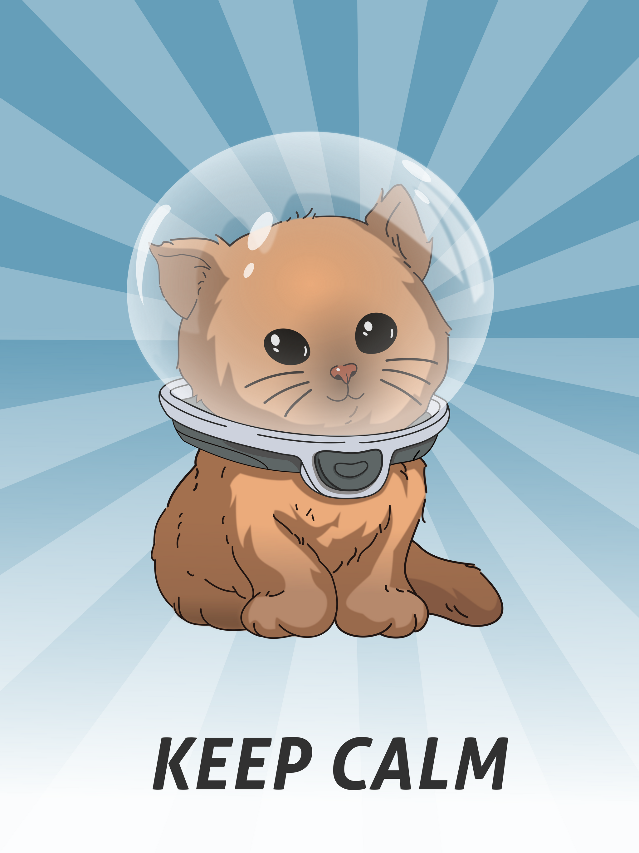 Keep calm - My, Poster, Subnautica, Vector graphics, cat, Aliens, Longpost