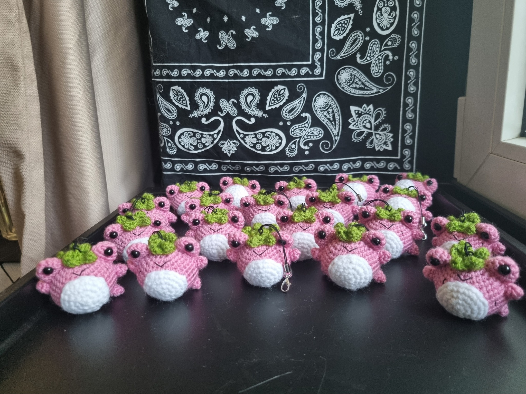 Army of Strawberry Toads - My, Knitting, Crochet, With your own hands, Amigurumi, Needlework, Needlework without process, Toys, Knitted toys, Keychain, Author's toy, Creation, Toad, Strawberry (plant), Humor, Video, Longpost, It Is Wednesday My Dudes