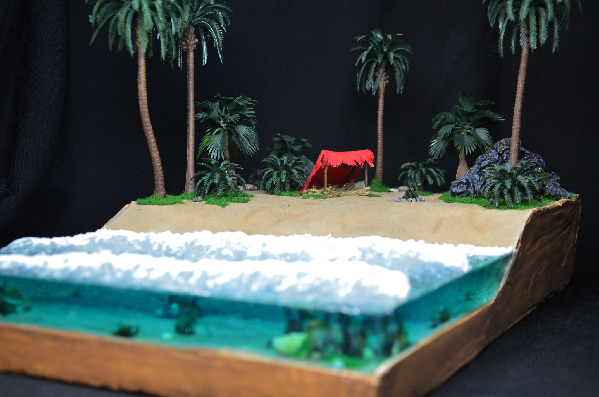 Beach diorama | The Sims 2: Castaway | DIY (part 1) - My, Decor, Design, Idea, Master Class, With your own hands, Epoxy resin, Miniature, Mystic, Magic, Art, Creation, Handmade, Longpost