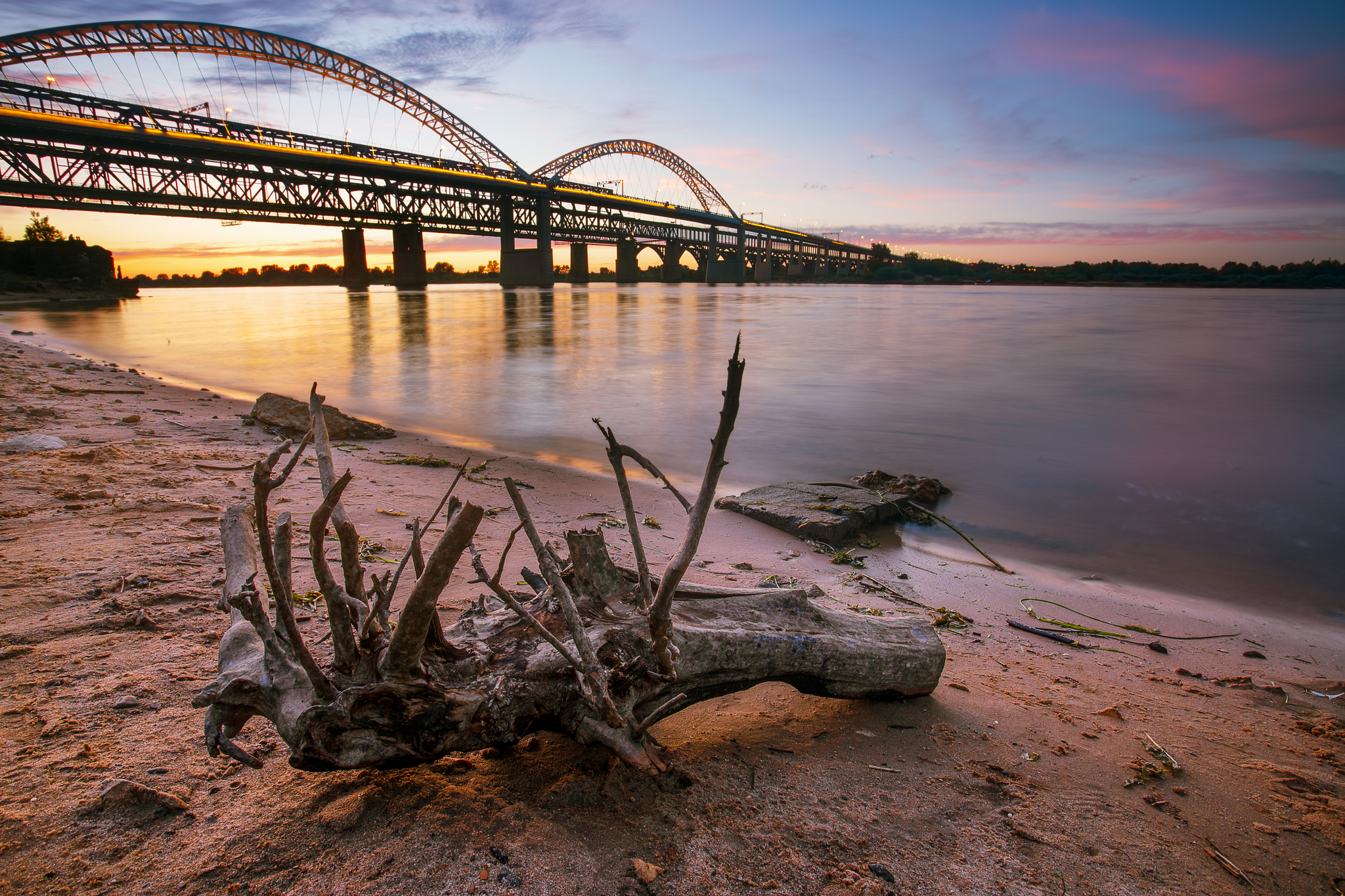 Sunset over the Volga - My, Nizhny Novgorod, Landscape, Sunset, The photo, Canon, Canon 6D Mk II, Bridge, Volga river