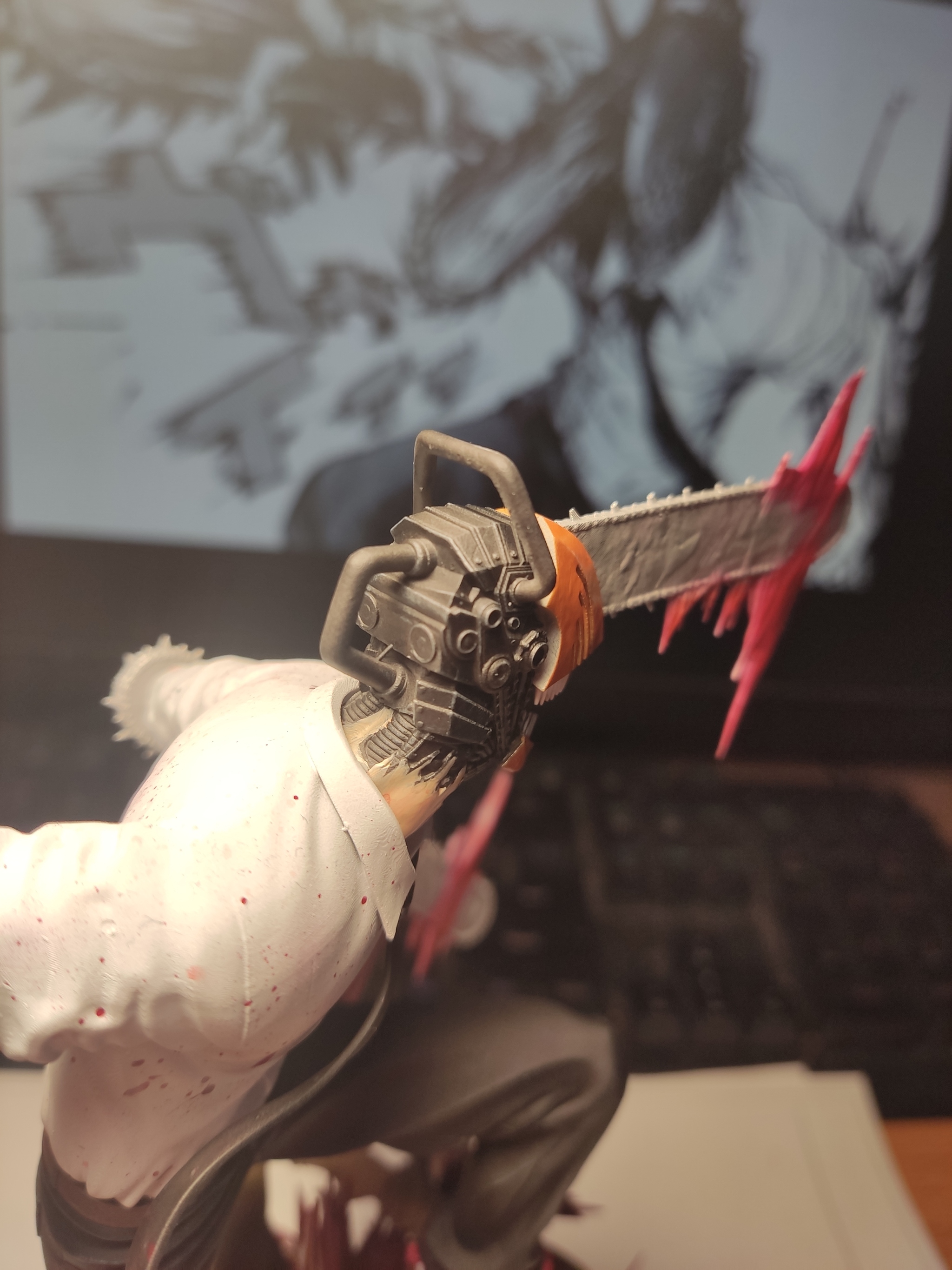 Chainsaw Man - My, Chainsaw man, 3D печать, Painting miniatures, Airbrush, 3D printer, Needlework with process, Anime, Figurines, Longpost