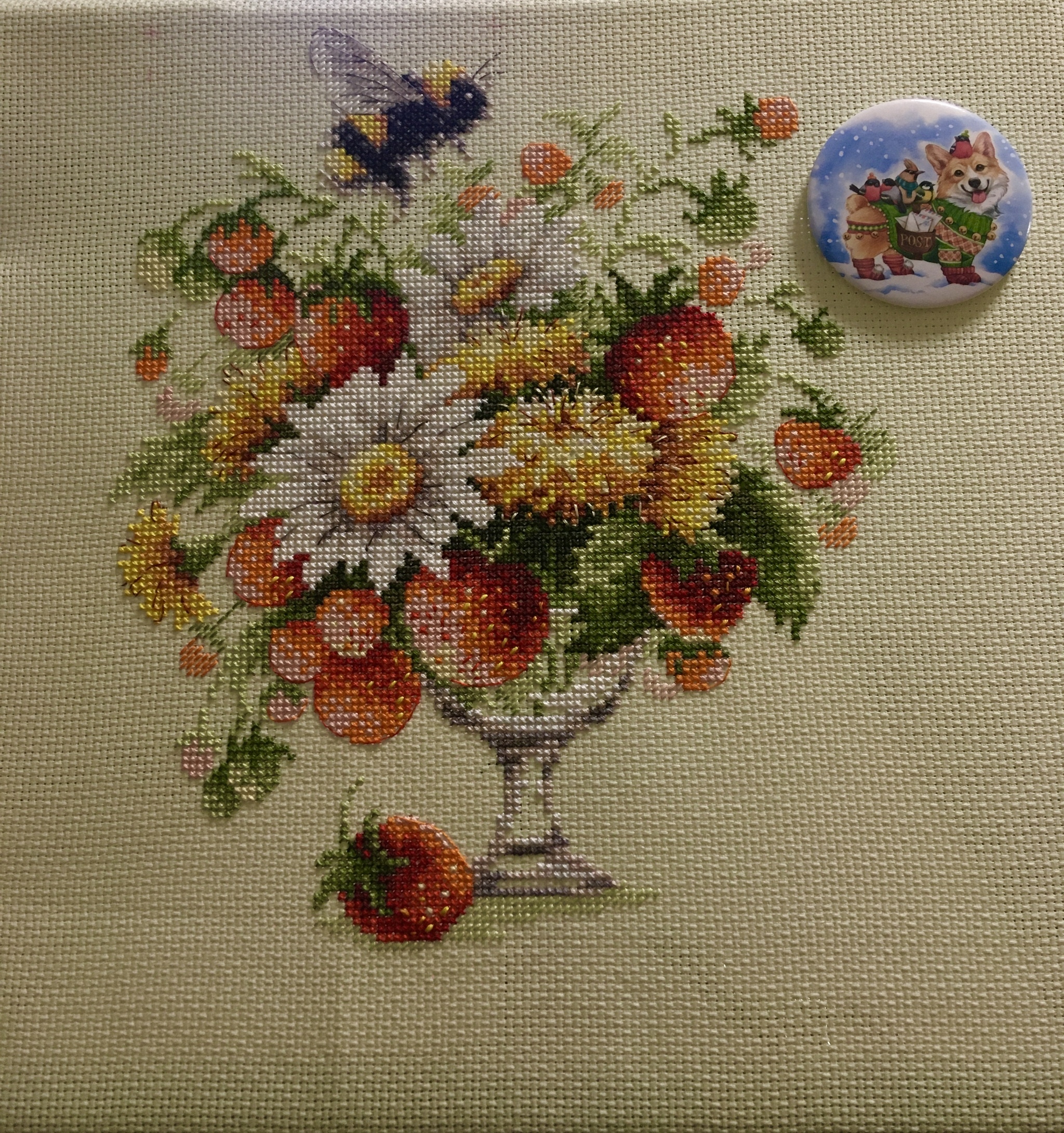 July bouquet - My, Cross-stitch, Needlework with process, Summer, Longpost