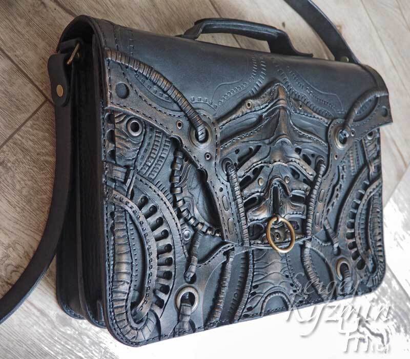 Bags inspired by Giger's work - My, Hans Giger, Xenomorph, Stranger, Сумка, Natural leather, Art, Longpost, Needlework without process