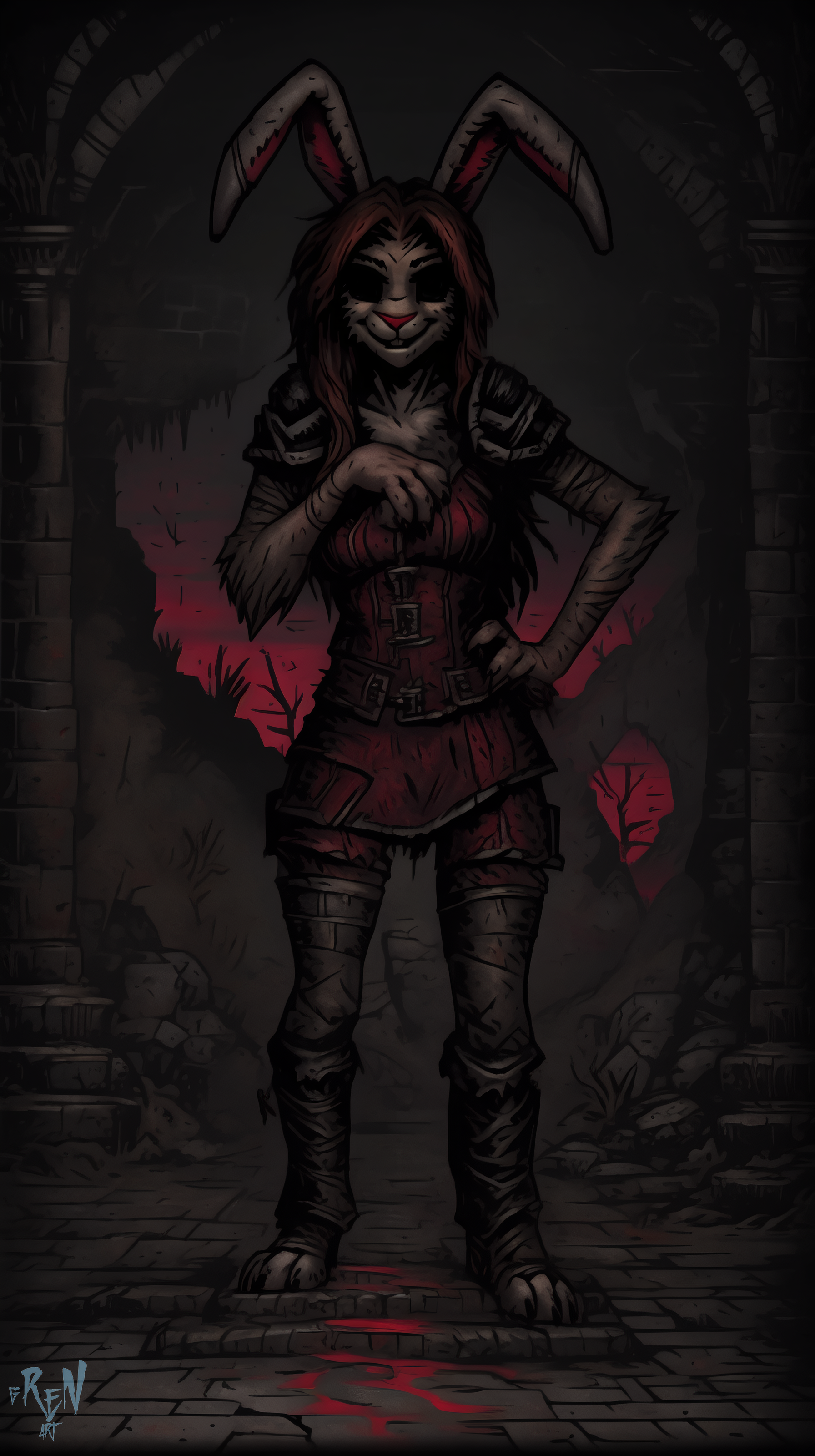 Darkest Furry - Моё, Арты нейросетей, Stable Diffusion, Furry Art, Furry Cheetah, Furry rabbit, Furry Cobra, Furry Bat, Loona, Darkest Dungeon, Helluva Boss, Фурри, Антро, Арт, Длиннопост