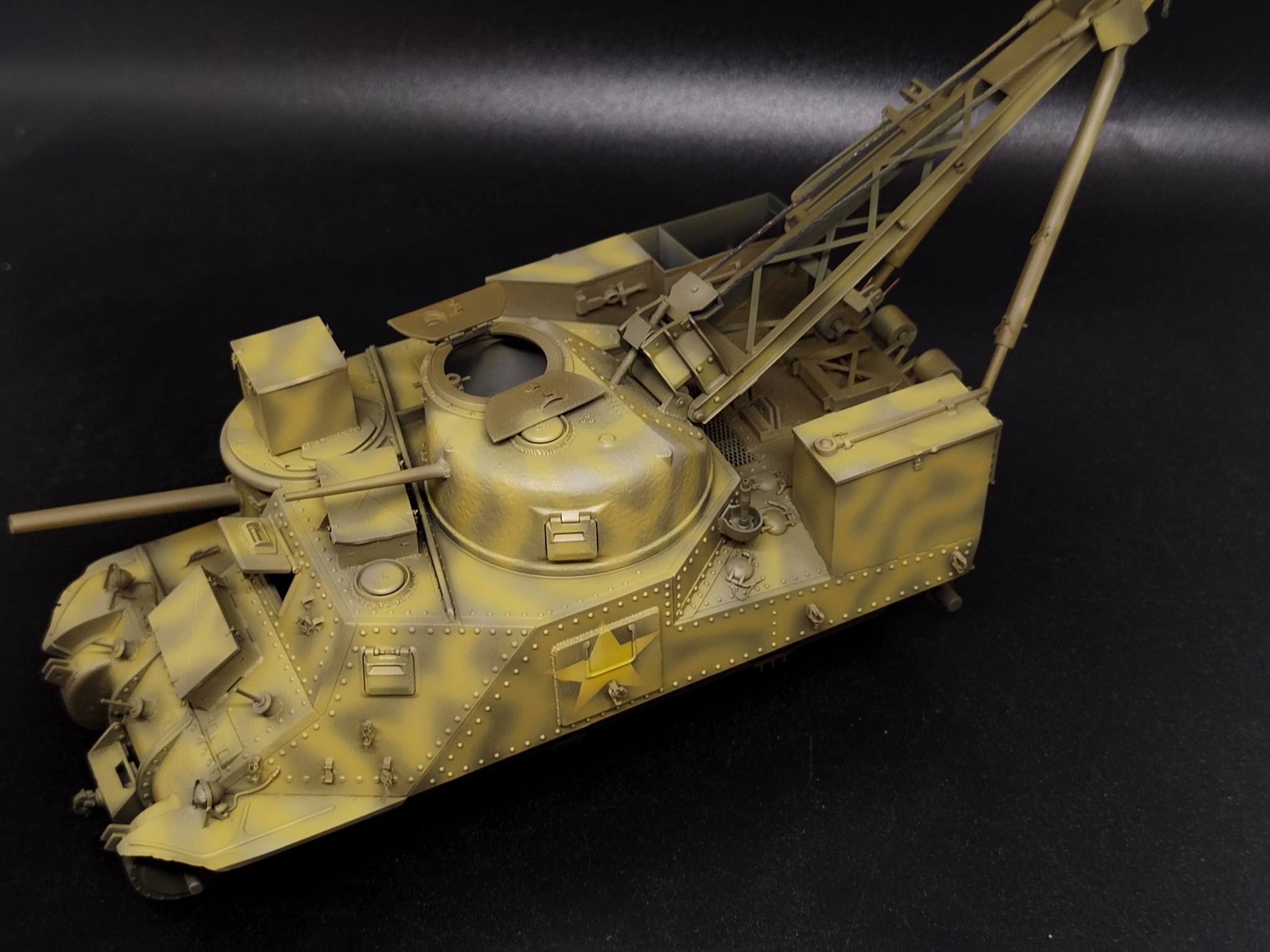 M31 Recovery Vehicle (1/35 TAKOM) - My, Stand modeling, Scale model, Diorama, The Second World War, Tanks, Modeling, Collecting, Longpost, Military equipment, Painting miniatures, Bram, Engineering Engineering, USA