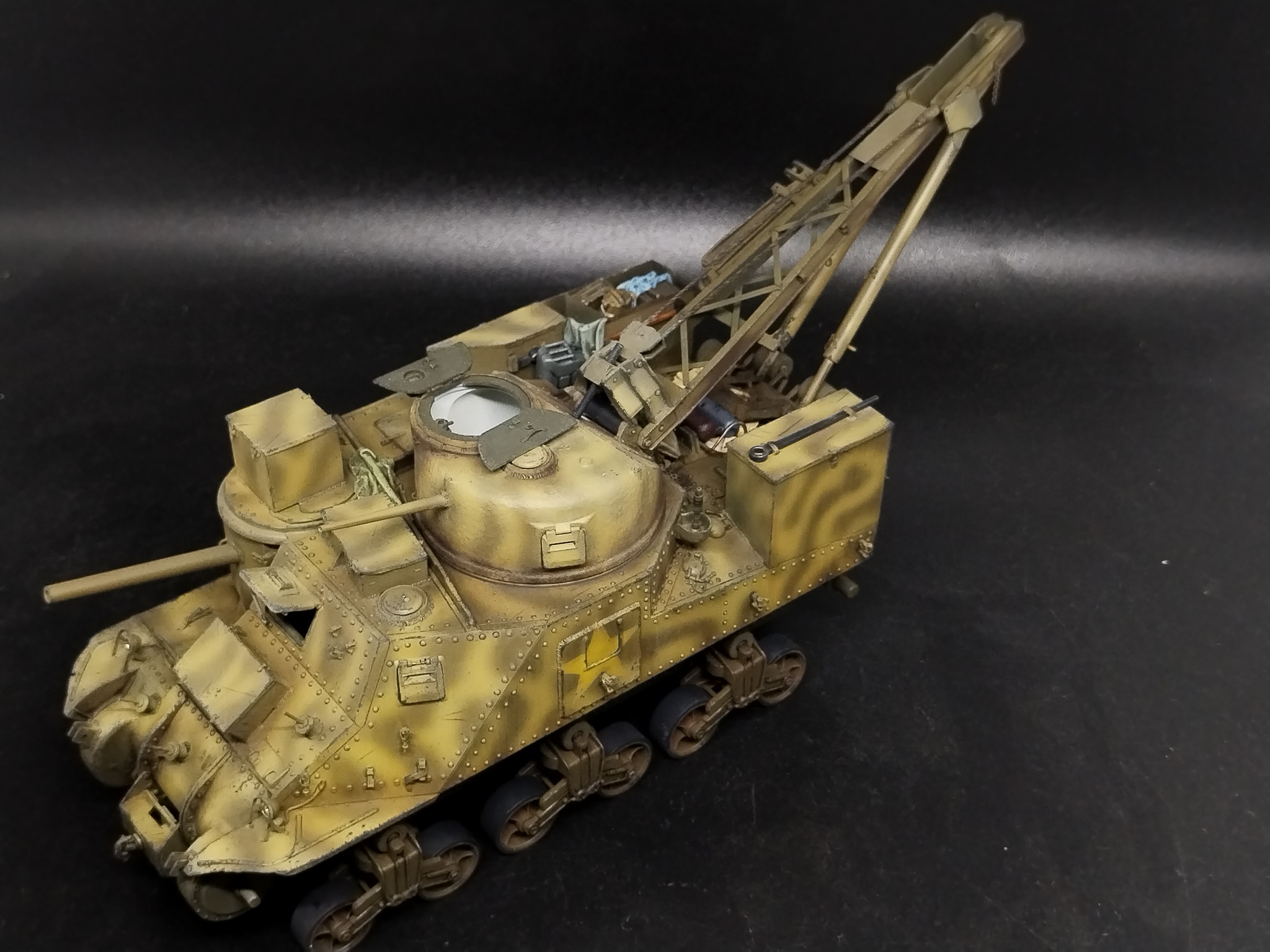 M31 Recovery Vehicle (1/35 TAKOM) - My, Stand modeling, Scale model, Diorama, The Second World War, Tanks, Modeling, Collecting, Longpost, Military equipment, Painting miniatures, Bram, Engineering Engineering, USA