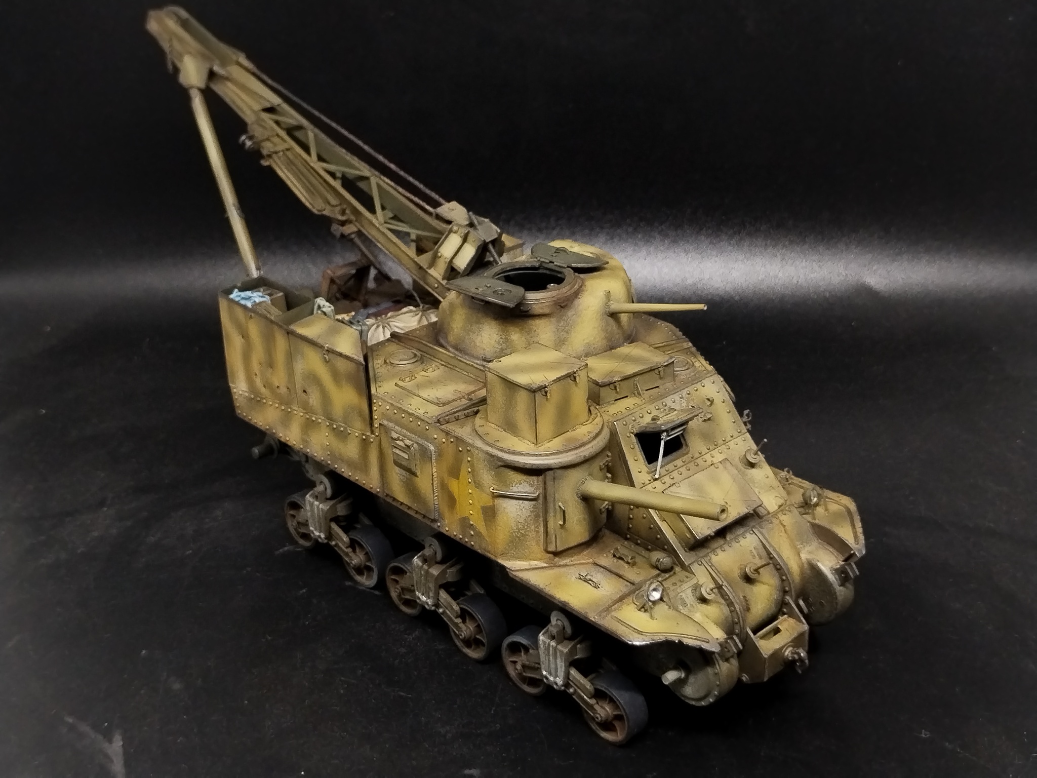 M31 Recovery Vehicle (1/35 TAKOM) - My, Stand modeling, Scale model, Diorama, The Second World War, Tanks, Modeling, Collecting, Longpost, Military equipment, Painting miniatures, Bram, Engineering Engineering, USA