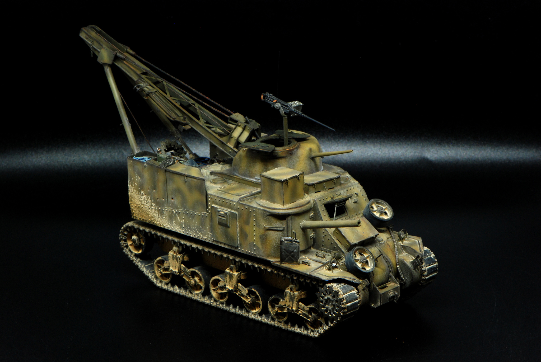 M31 Recovery Vehicle (1/35 TAKOM) - My, Stand modeling, Scale model, Diorama, The Second World War, Tanks, Modeling, Collecting, Longpost, Military equipment, Painting miniatures, Bram, Engineering Engineering, USA