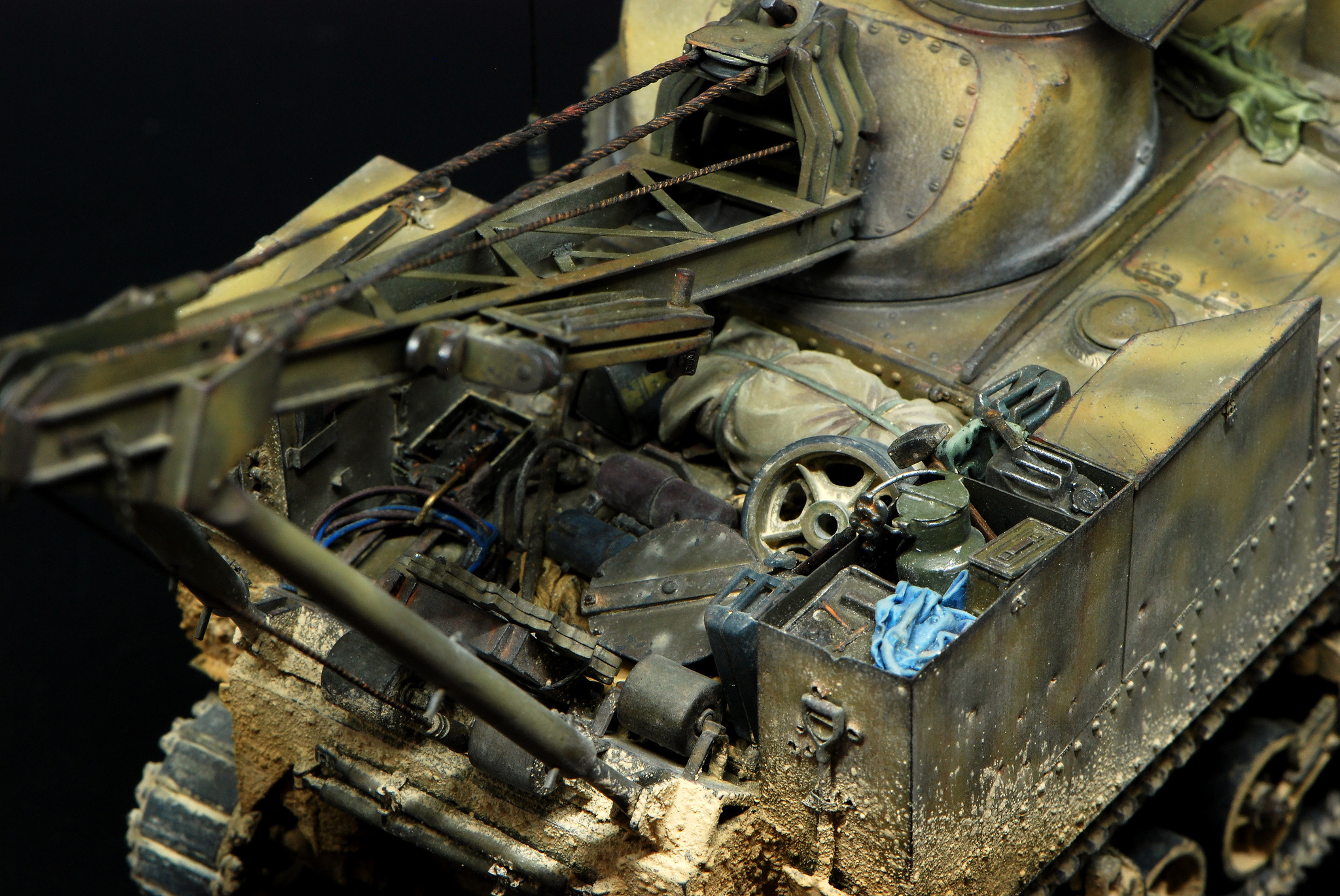 M31 Recovery Vehicle (1/35 TAKOM) - My, Stand modeling, Scale model, Diorama, The Second World War, Tanks, Modeling, Collecting, Longpost, Military equipment, Painting miniatures, Bram, Engineering Engineering, USA