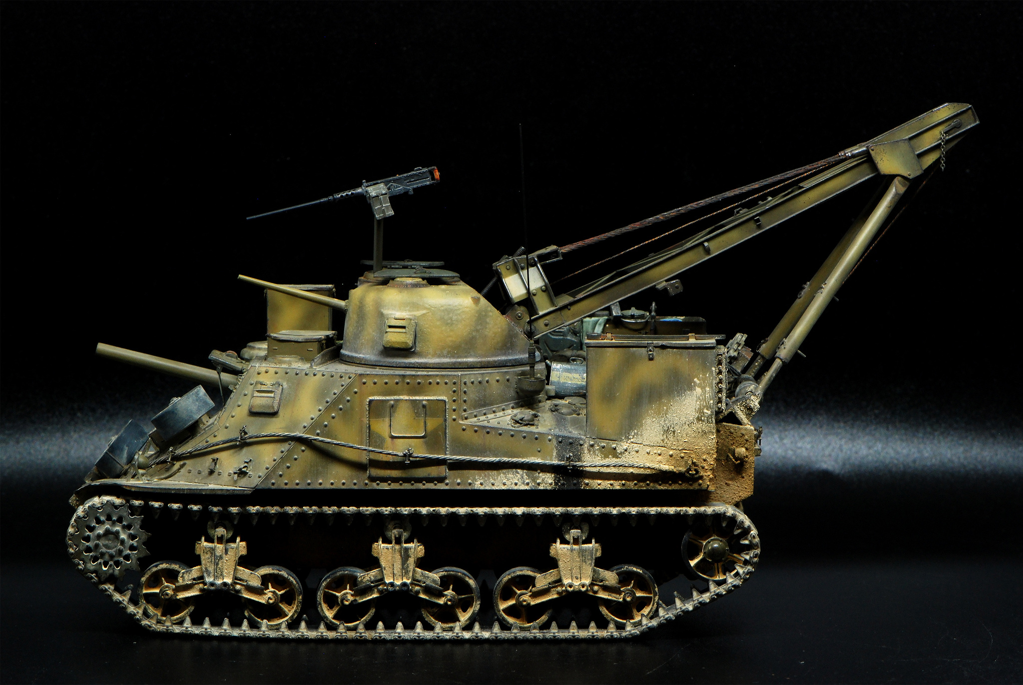 M31 Recovery Vehicle (1/35 TAKOM) - My, Stand modeling, Scale model, Diorama, The Second World War, Tanks, Modeling, Collecting, Longpost, Military equipment, Painting miniatures, Bram, Engineering Engineering, USA