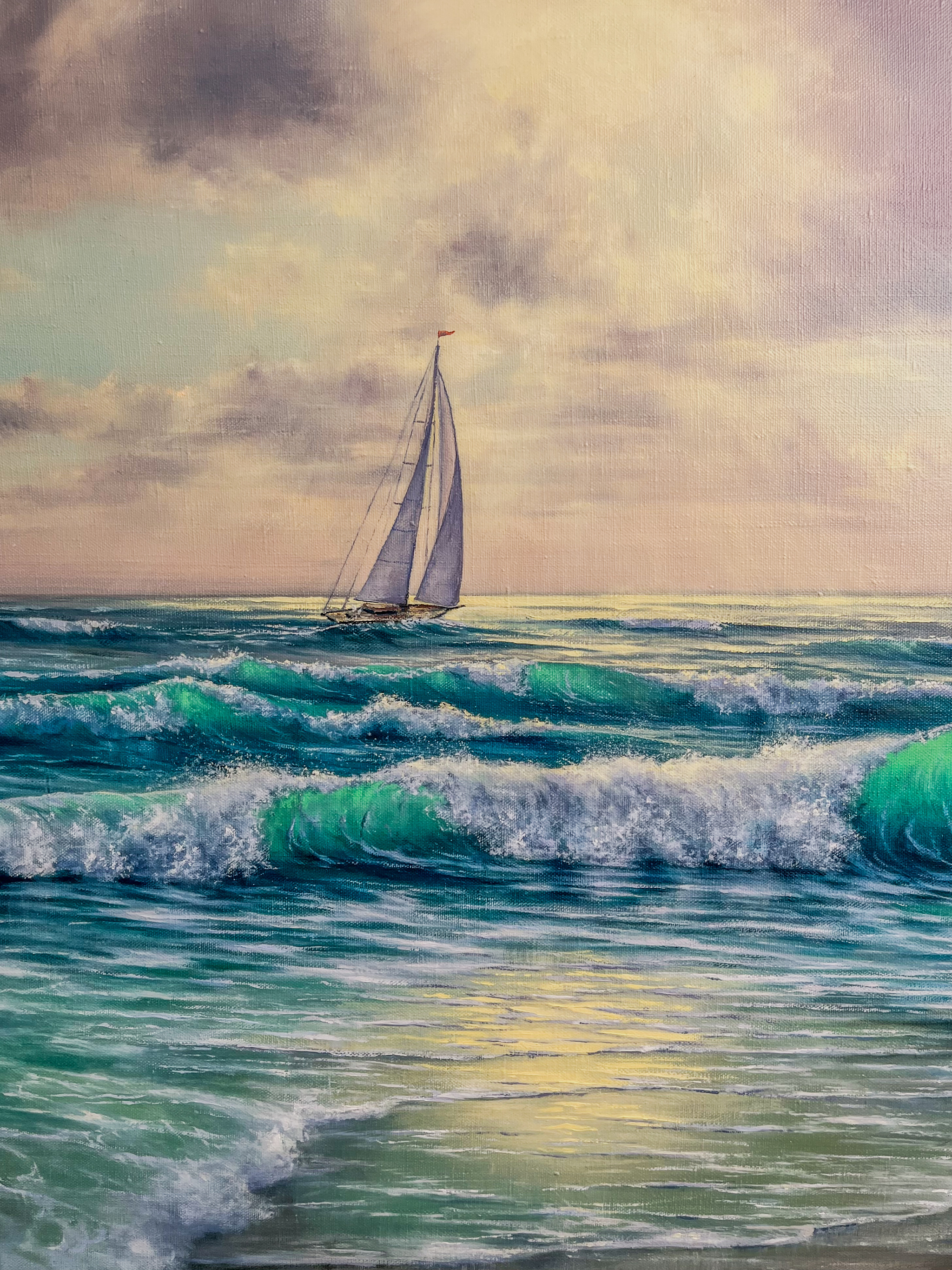 Seascape - My, Canvas, Painting, Friday tag is mine, Oil painting, Author's painting, Sea, Longpost