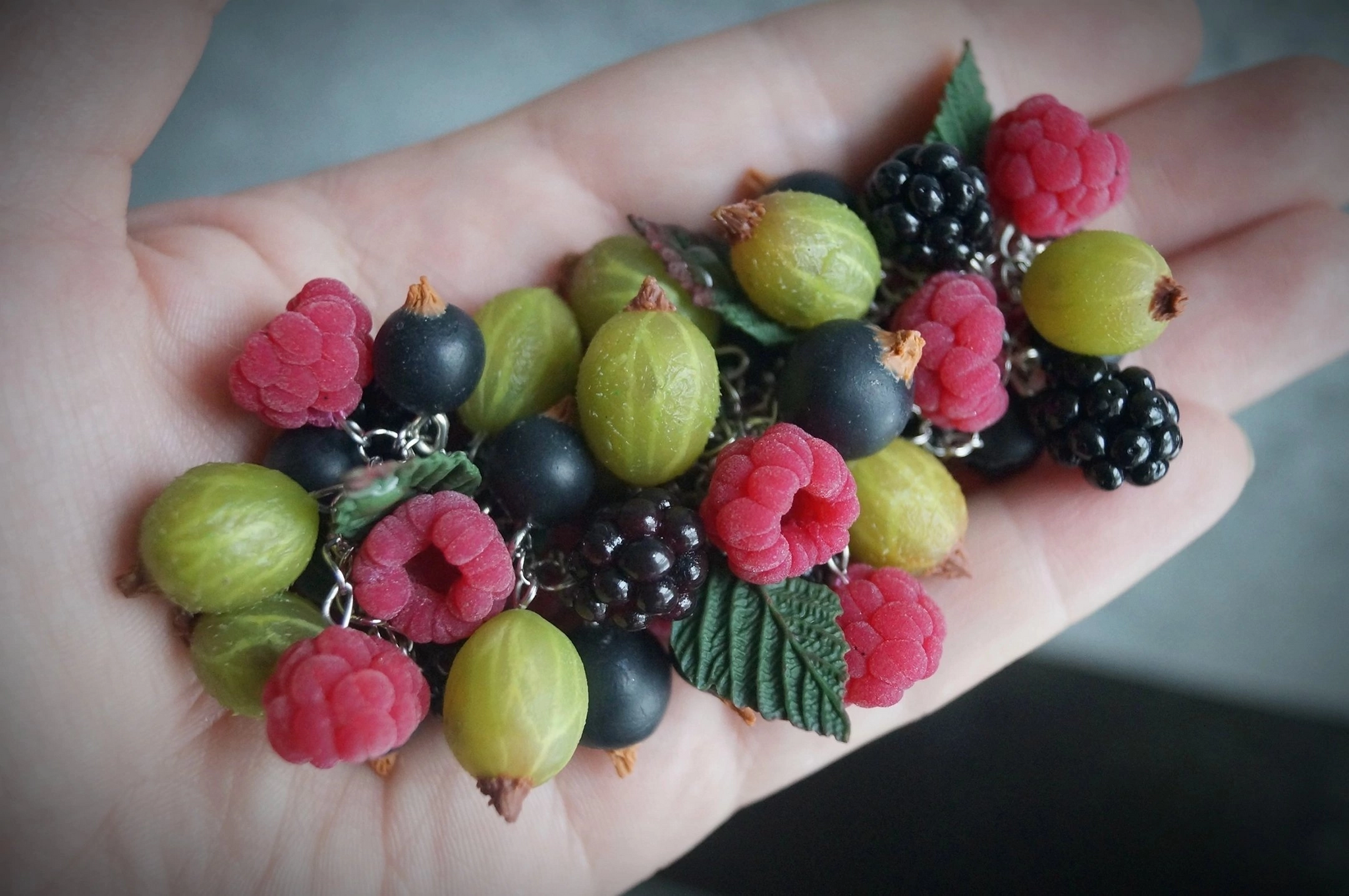 Bracelet with berries - My, Polymer clay, Friday tag is mine, Berries, A bracelet, Handmade, Longpost, Needlework without process