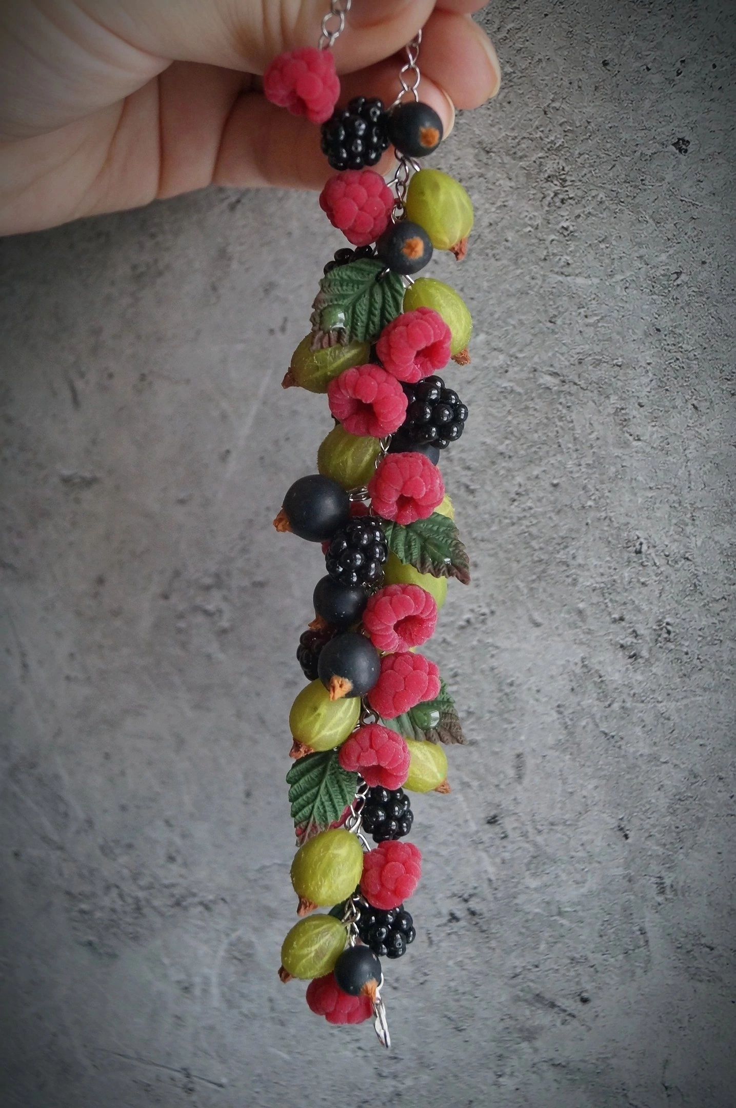 Bracelet with berries - My, Polymer clay, Friday tag is mine, Berries, A bracelet, Handmade, Longpost, Needlework without process